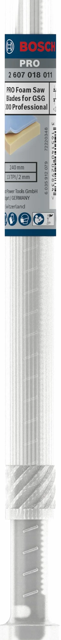 Bosch 2x Brzeszczot PRO Foam GSG300, 200 mm (do Pianka, Pianka, Długość mm, Professional Akcesoria Piła do tworzyw piankowych)