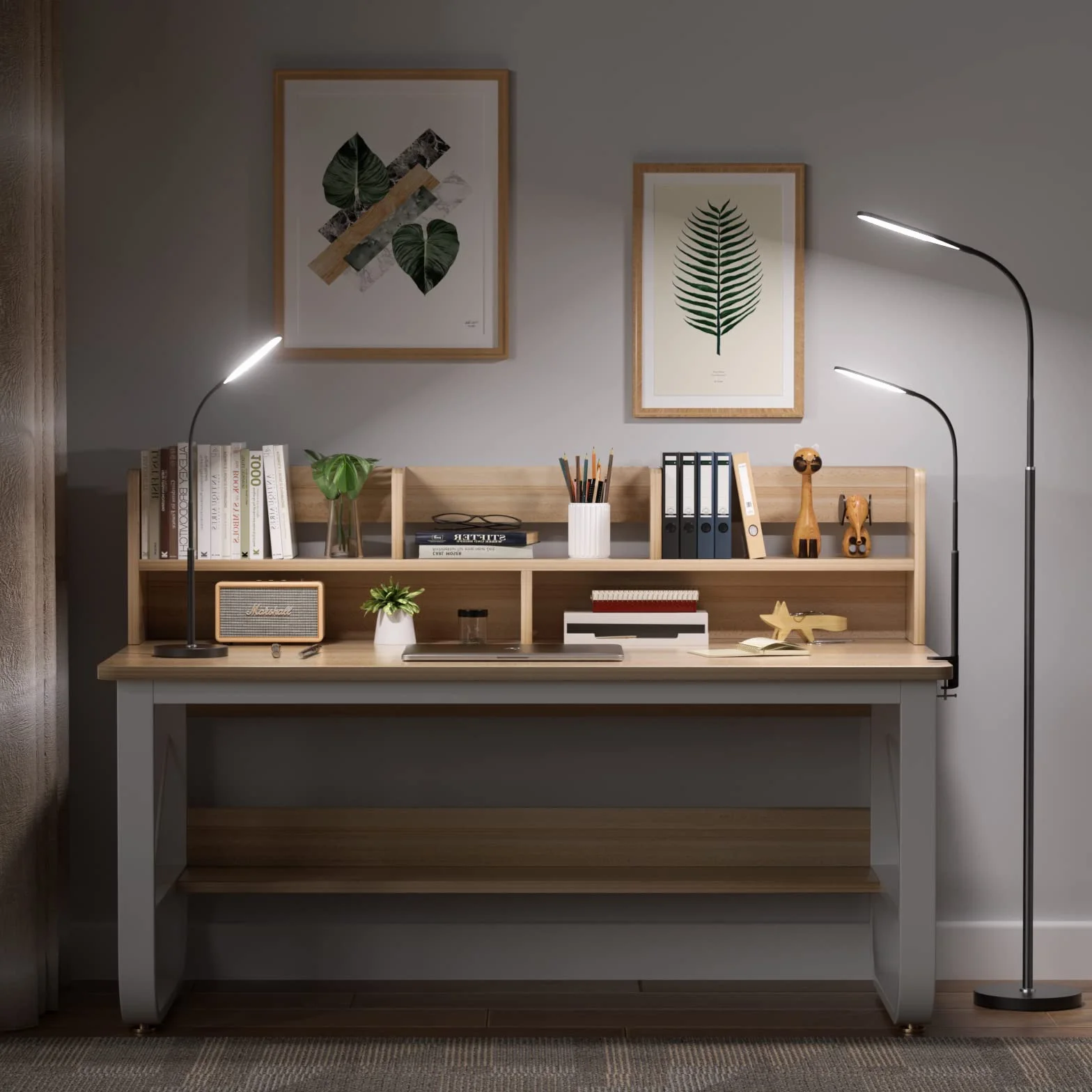 Ściemnialna lampa podłogowa LED 3w1 z klipsem