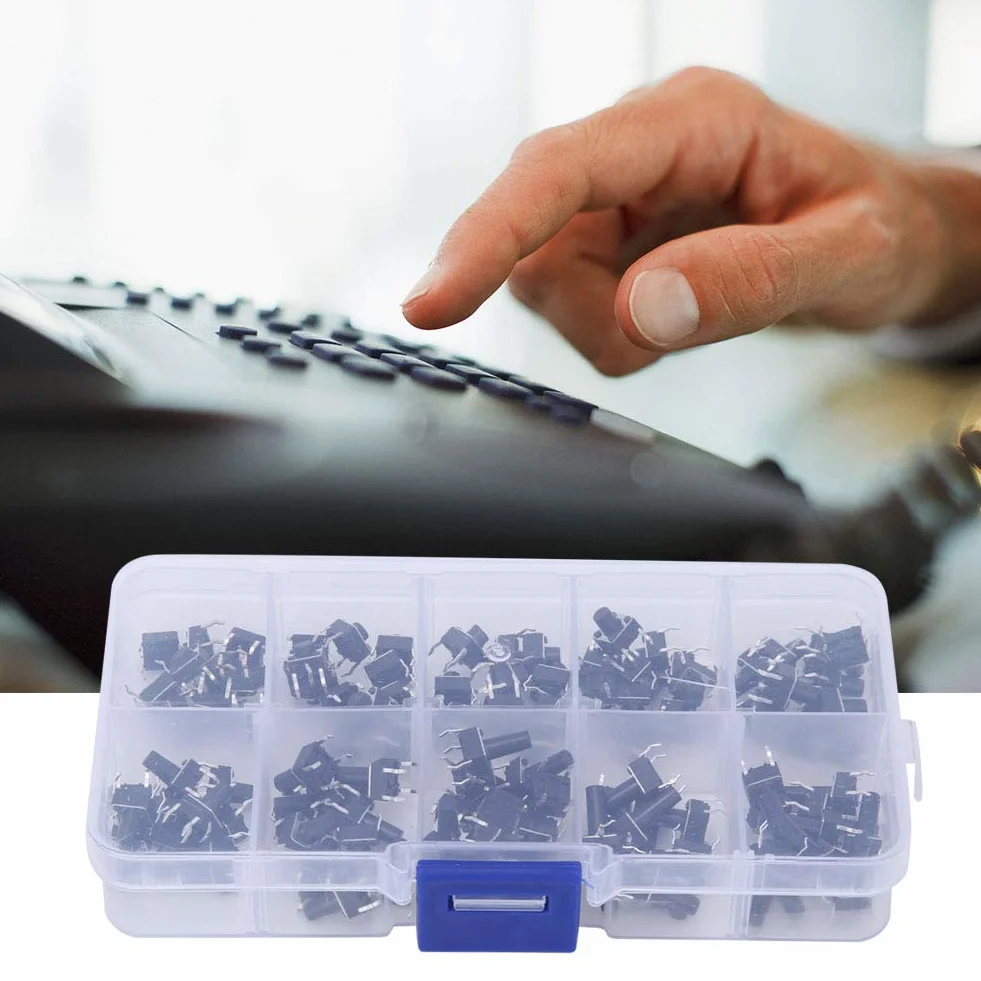 100 Sztuk Przełącznik Micro Tact 10 wartość 6x6x4.3-13mm Dotykowy Przełącznik Wciskany Wodoodporny Przycisk Taktu Przełączniki Zestaw Asortymentowy