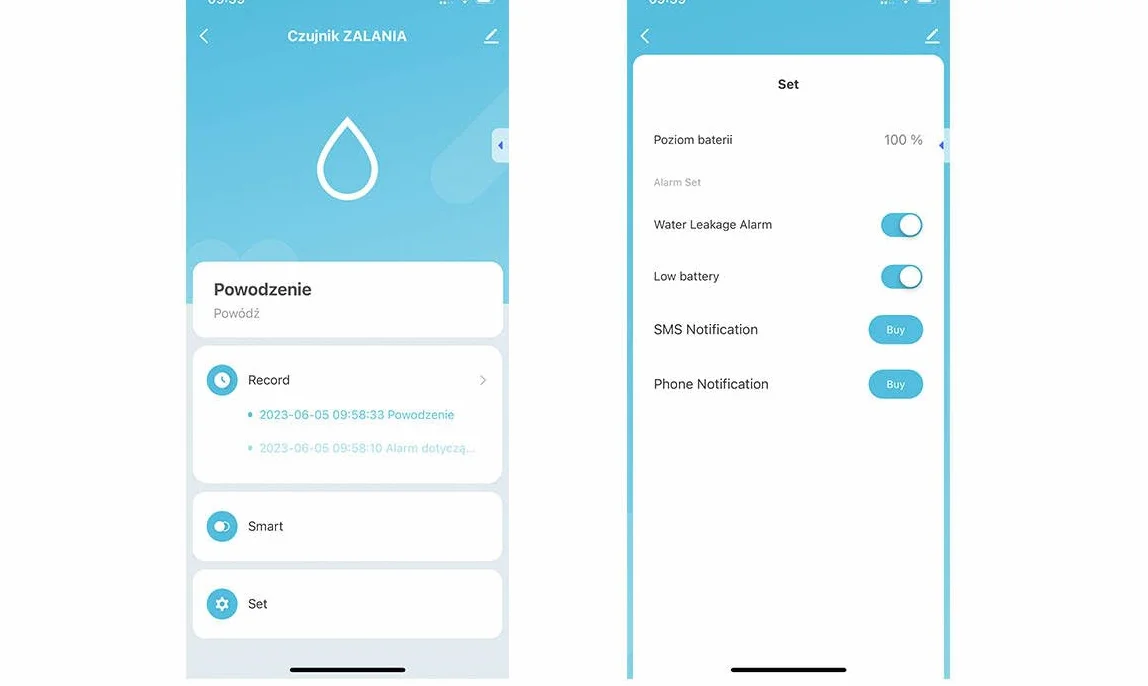 Sone Smart One Czujnik Zalania Wody Zigbee Tuya Sensor