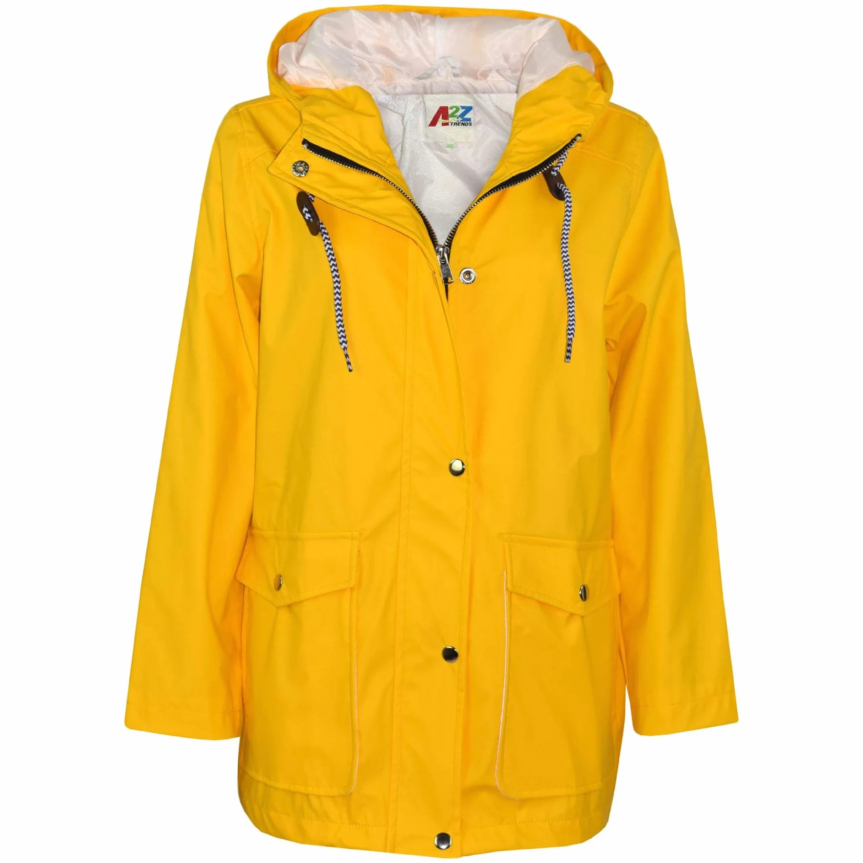A2Z4 Kids PU Deszczowiec Kurtka Wiatrówka Wodoodporny Parka PU Raincoat 497 Yellow 13