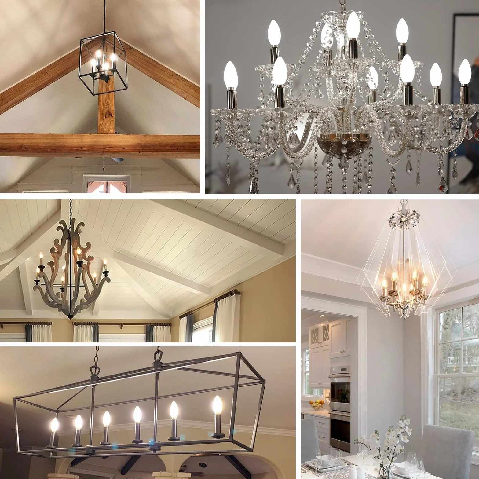 E14 żarówka LED z filamentem, ciepła biel 2700 K, przezroczyste szkło, 720 lm, 6 W (= 55 W), żarówka w stylu retro, bez możliwości ściemniania, do żyrandoli i dekoracji, 4 sztuki w opakowaniu