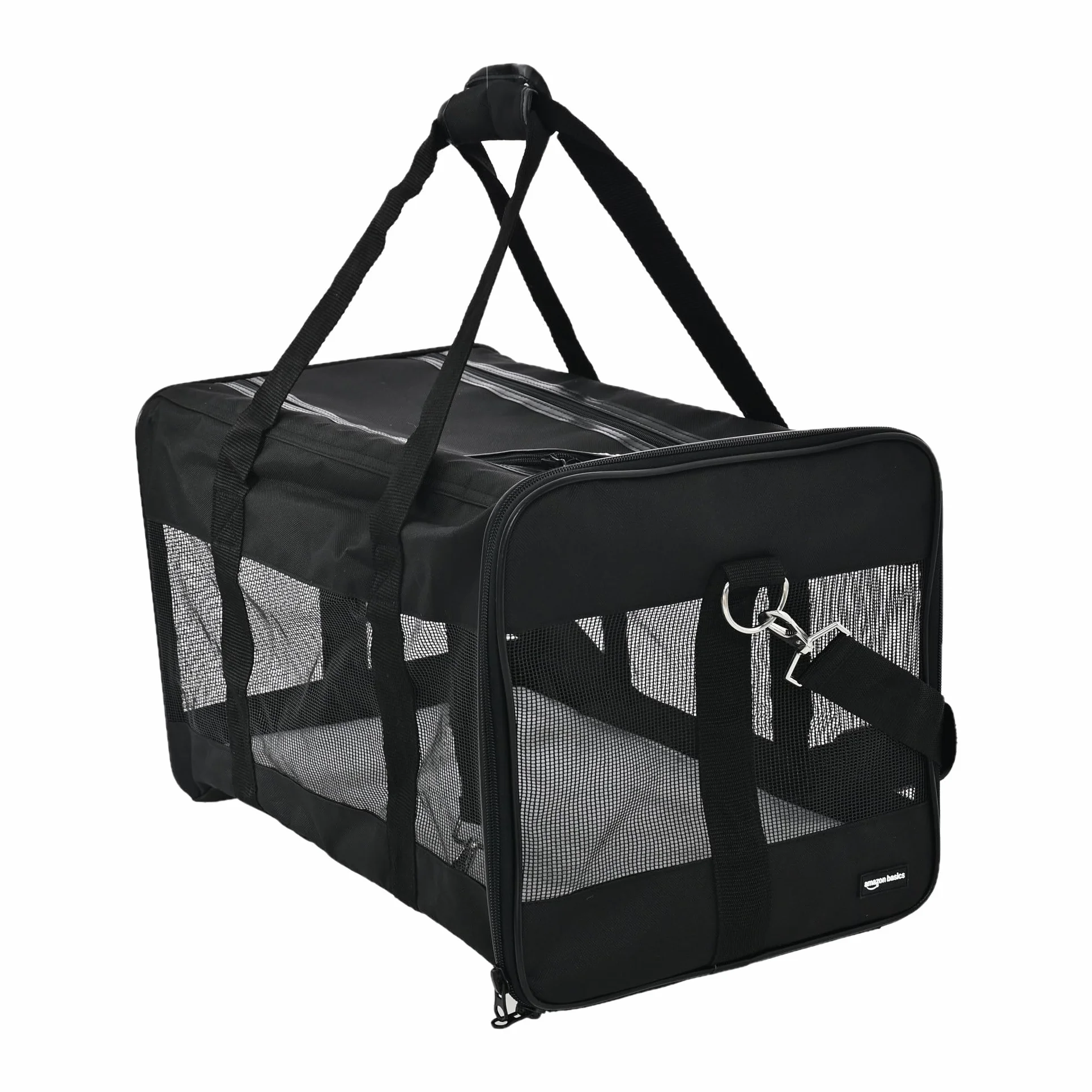 Amazon Basics AMZSC-002 Miękkie nosidełko dla psa, kota, średnie, 42 x 24 x 25 cm (dł. x szer. x wys.), czarne