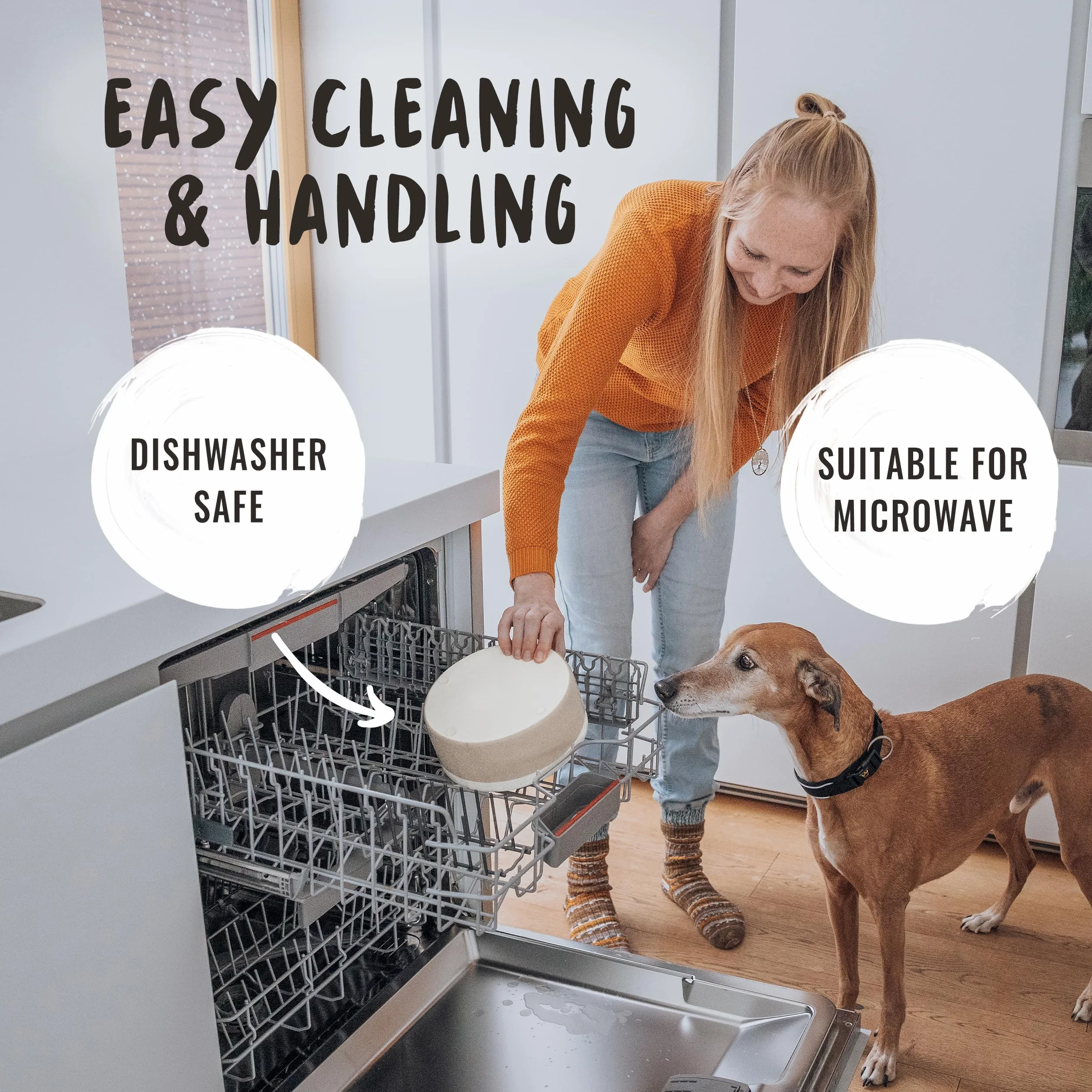Rudelkönig Ceramiczna miska dla psa Zestaw 2 x 900 ml Antypoślizgowa z bezpieczną glazurą