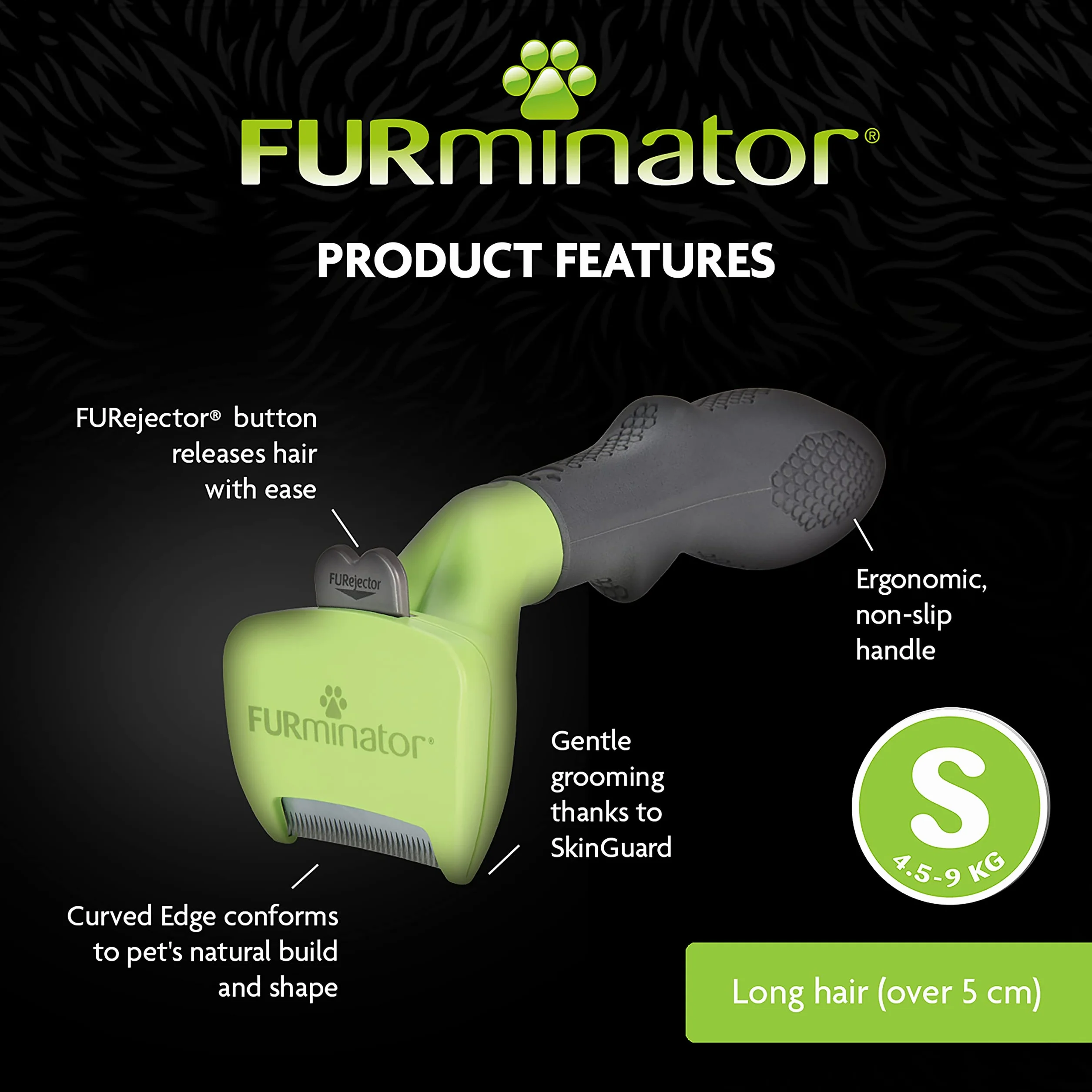 Furminator T691654 Szczotka Dla Psów, S, Bezbarwny