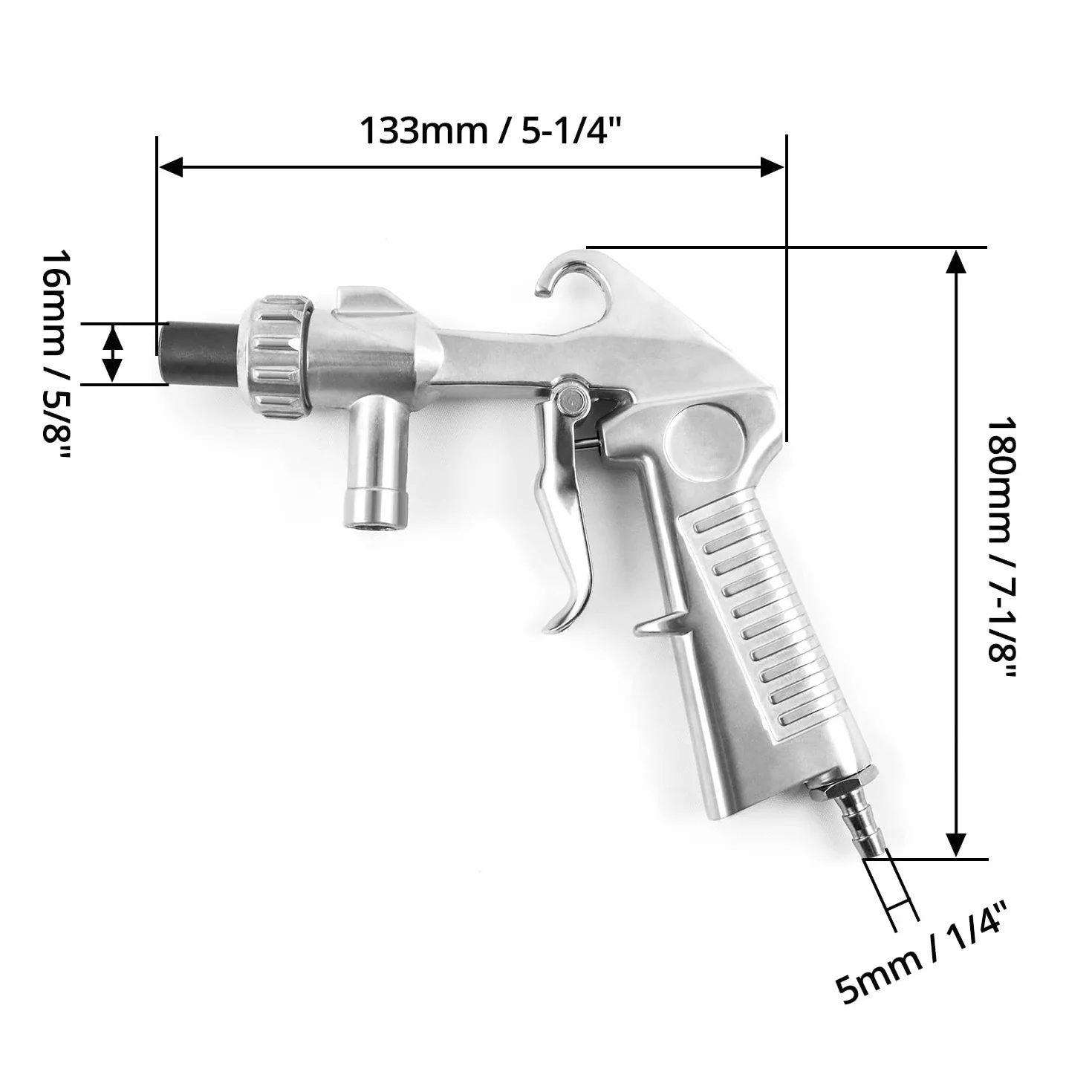 Pistolet do piaskowania Qwork z 4 dyszami ceramicznymi