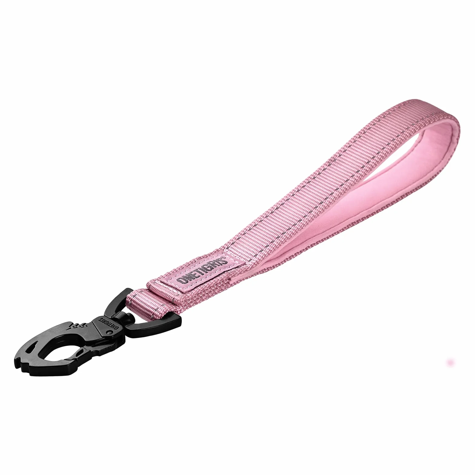 OneTigris Bolt Krótka Smycz dla Psa 30 cm z Metalowym Klipsem, Miękka Wyściółka, Odblaskowa Nylonowa, Odpowiednia dla Średnich i Dużych Psów - Różowa