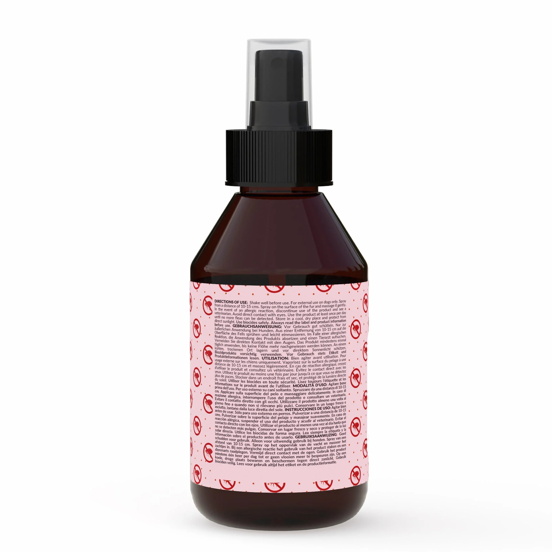 Belly Spray przeciw pchłom, 250 ml, bez plam i pozostałości, domowy spray przeciw pchłom z lawendą, geranium, olejem arganowym, chroni pchły, kleszcze i komary - Wegański - Wyprodukowano w Niemczech