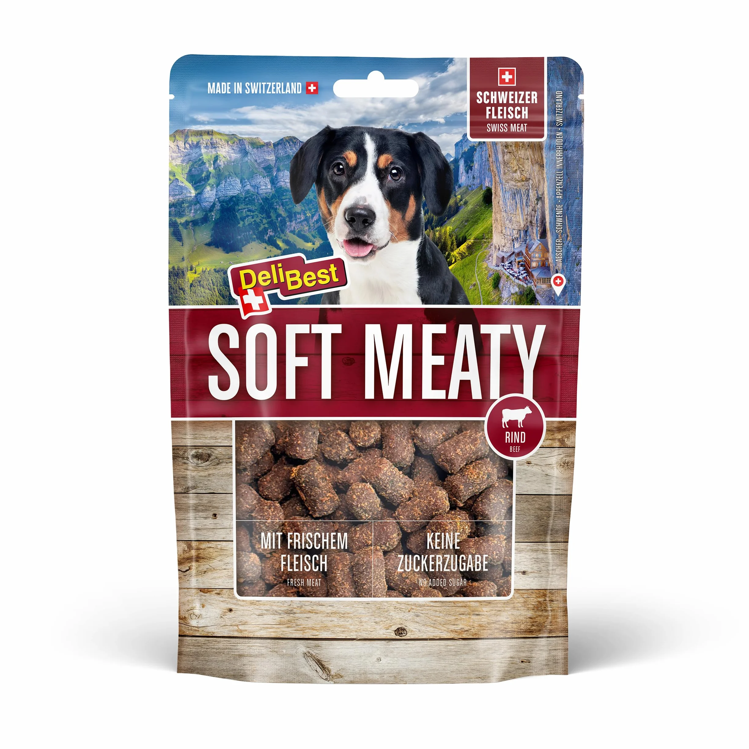 DeliBest Soft Meatys z wołowiny I przekąski dla psów bez zbóż, zdrowa przekąska dla psa, smakołyki dla psów, przekąska z dużą zawartością mięsa, 150 g