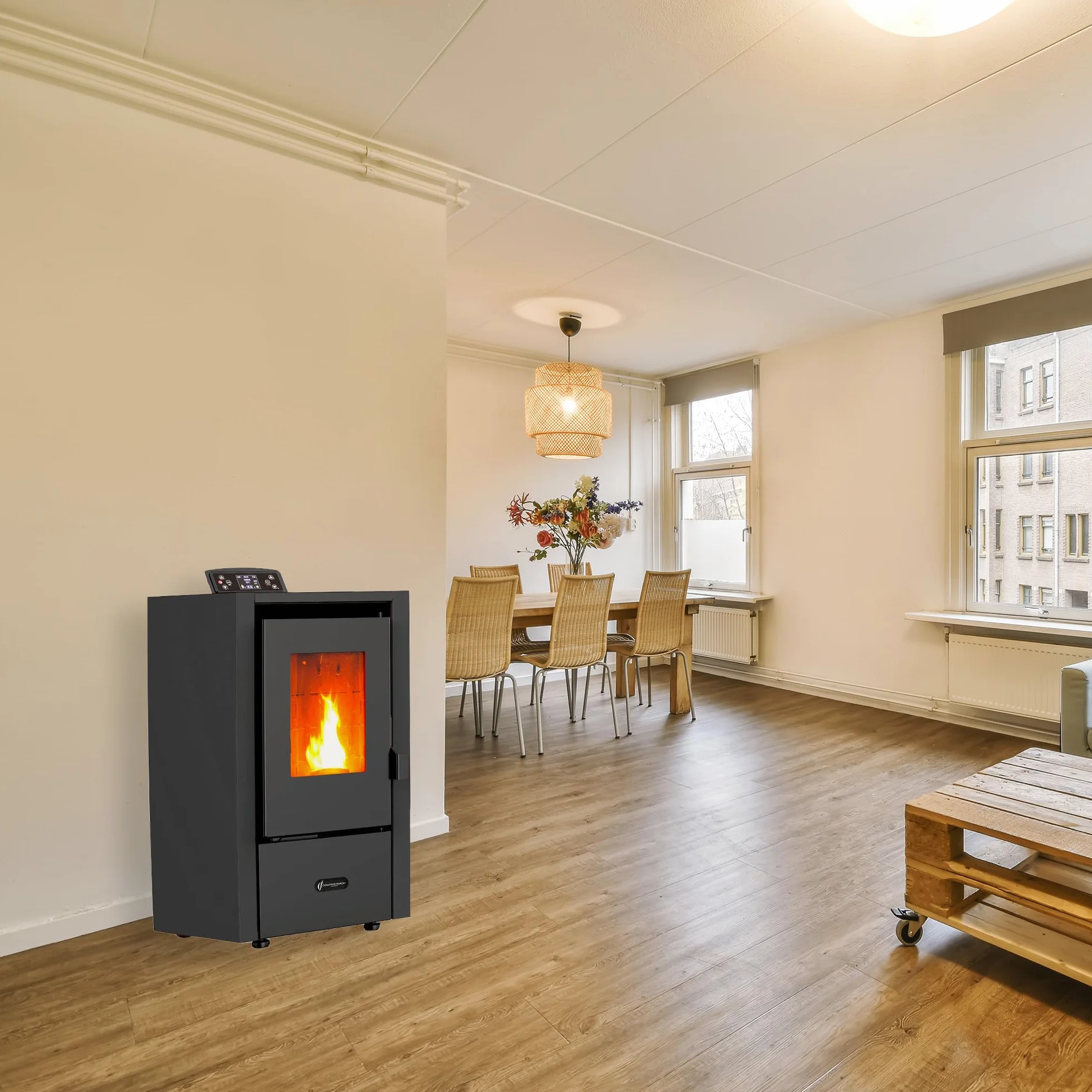 Anita powietrzny piec na pellet 6,5 kW Czarny Sannover