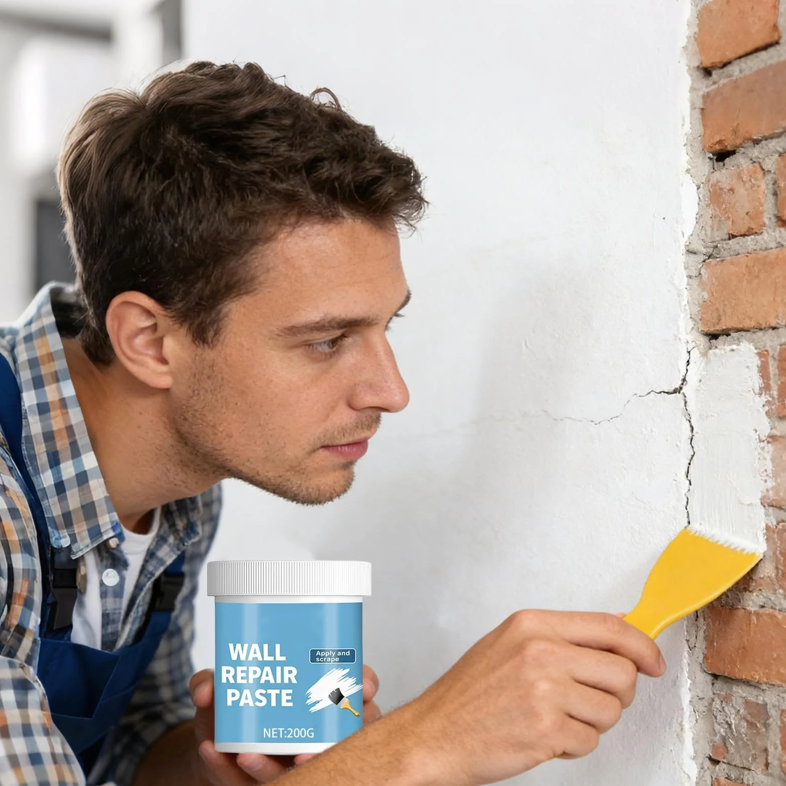 Wall Repair Paste - Waterproof Hydrophobic Drywall Putty for Cracks Nail Holes Dents | Fast Dry Formula, Easy Application Spackling Paste for Home Renovation Kitchen Living Room Walls
