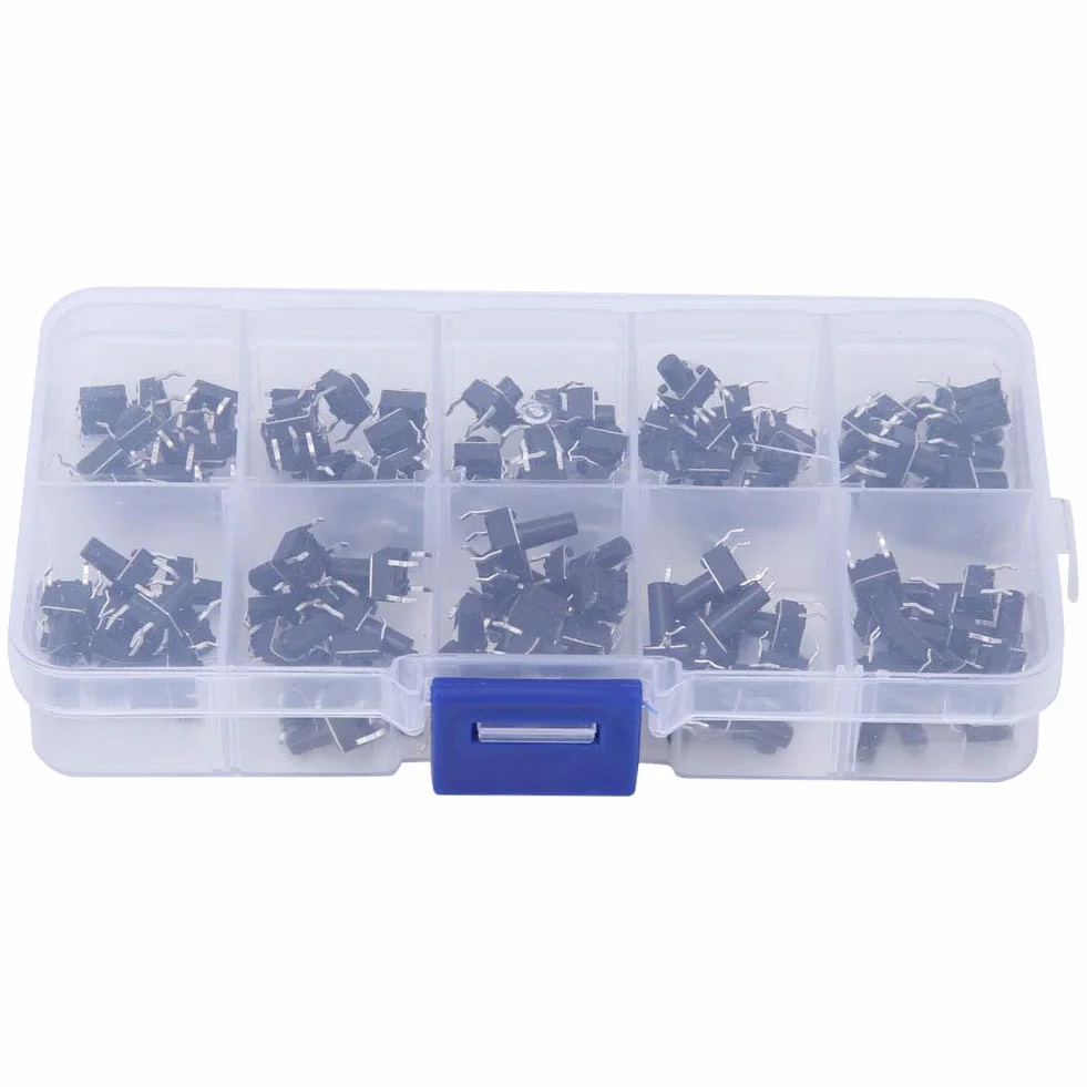 100 Sztuk Przełącznik Micro Tact 10 wartość 6x6x4.3-13mm Dotykowy Przełącznik Wciskany Wodoodporny Przycisk Taktu Przełączniki Zestaw Asortymentowy
