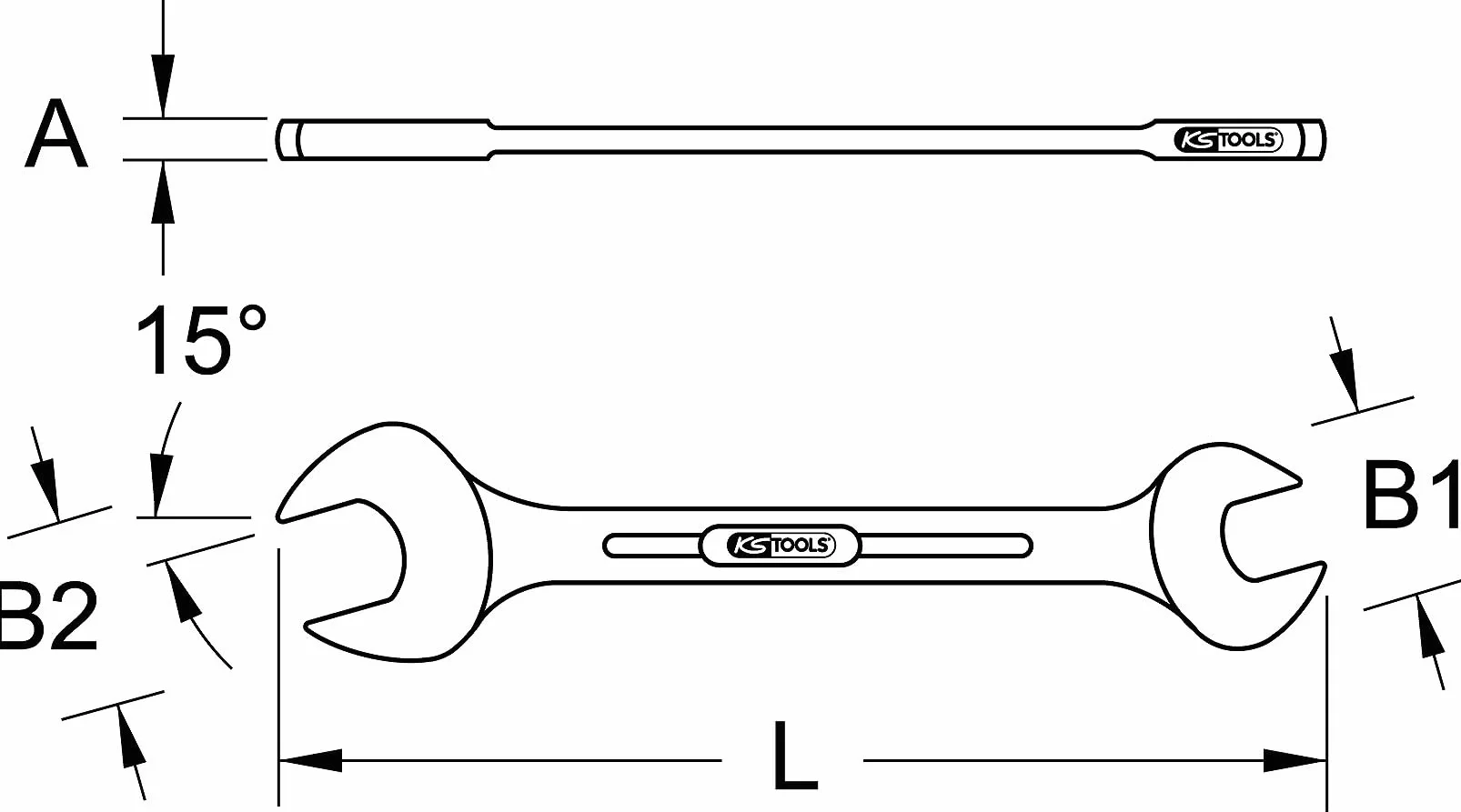 KS Tools 517.0740 Podwójny klucz szczękowy,8x10mm