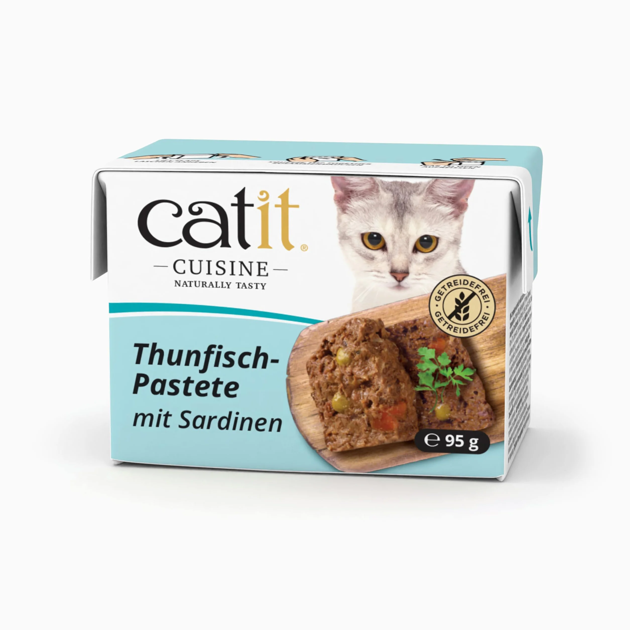 Catit Cuisine – mokra karma premium dla kotów – pasztet z tuńczykiem i sardynkami, mieszanka paszowa pełnoporcjowa, 95 g, bez zbóż, wysoka zawartość ryb