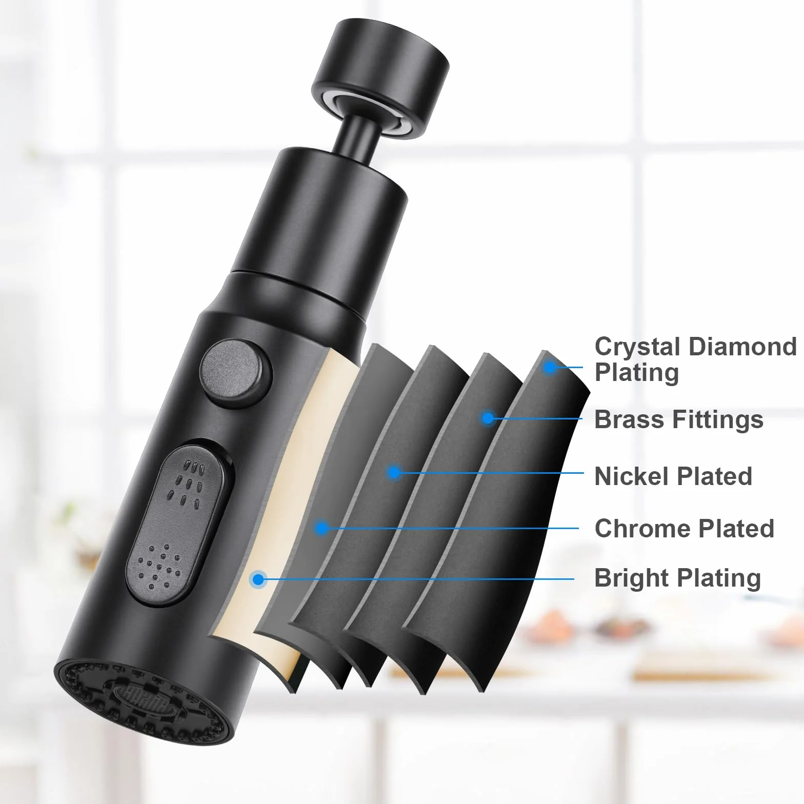 Nakładka na kran 3 tryby pracy perlator powietrza obracany 360° oszczędzający wodę z 2 adapterami M22 M24