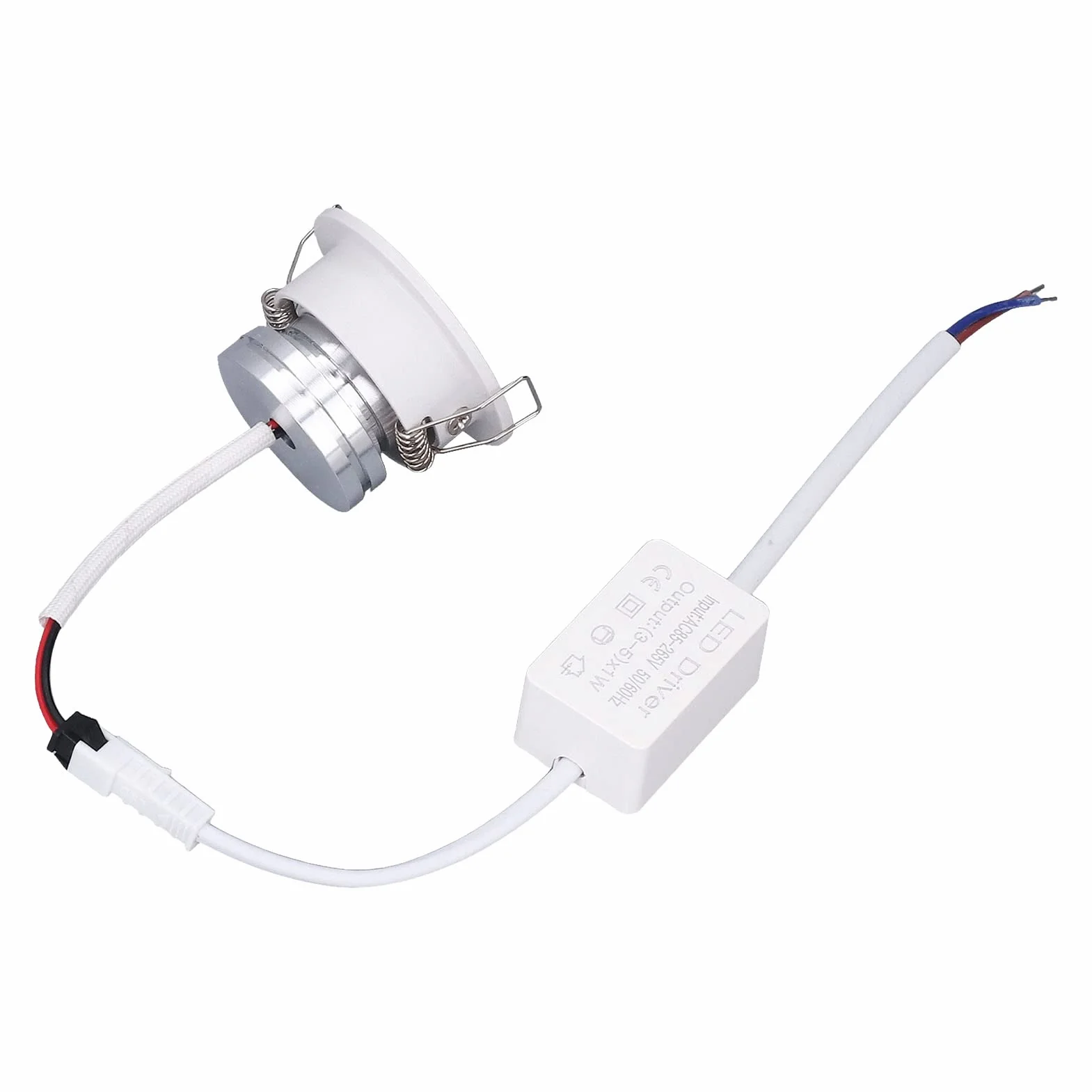 Cryfokt Oprawa Wpuszczana Mini LED, Stabilne Odprowadzanie Ciepła, Aluminium, Biała, do Toalet, Werand, pomieszczeń Zbiorczych [regulowana, Praktyczna, wszechstronna] (Ciepłe białe światło 3000K)