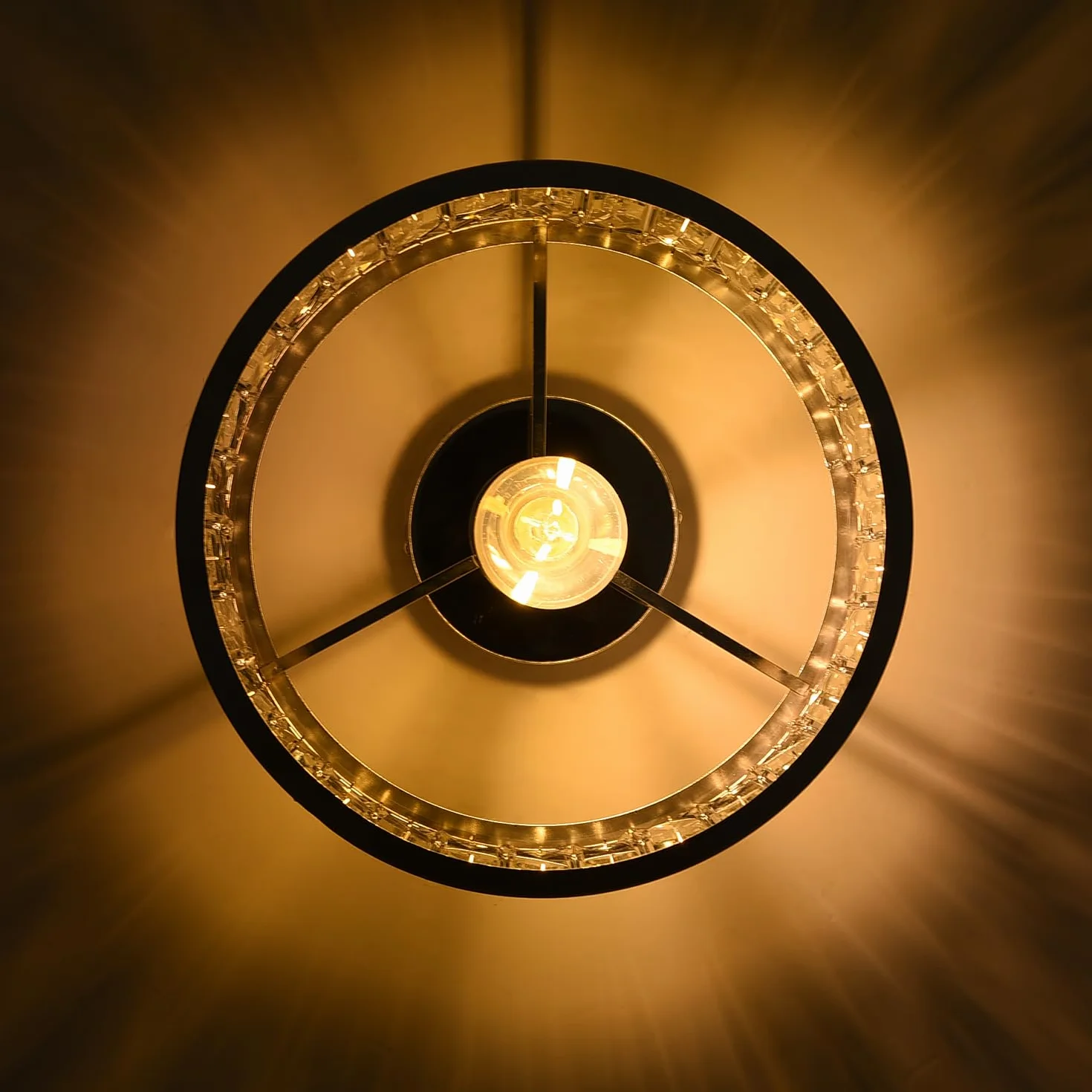 ANWIO Srebrna lampa sufitowa przemysłowa, E27 nowoczesny żyrandol do salonu Ø270mm, do przedpokoju, sypialni, jadalni, kuchni