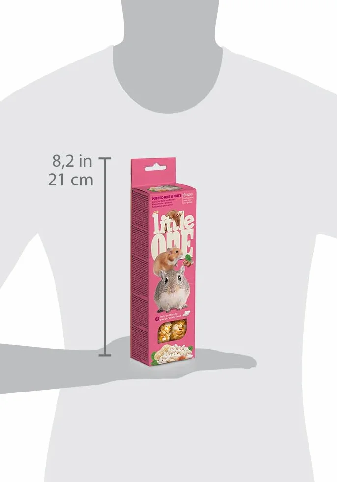 Little One Patyczki dla gryzoni z dmuchanym ryżem i orzechami 4 x 110 g
