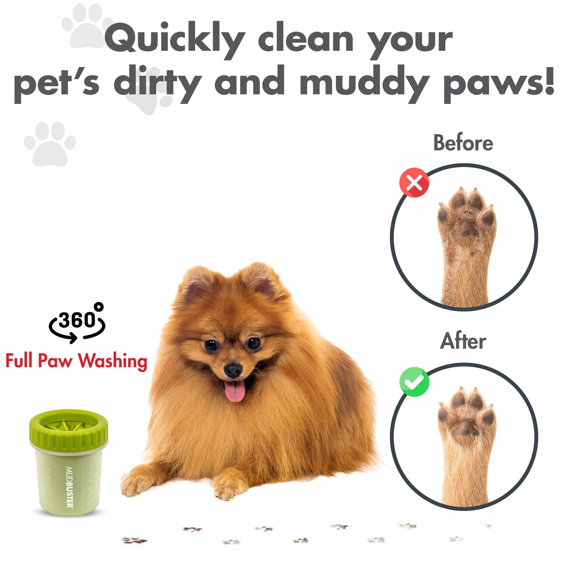Dexas MudBuster PW700383 urządzenie do czyszczenia łap psów, przenośne, małe, zielone, małe