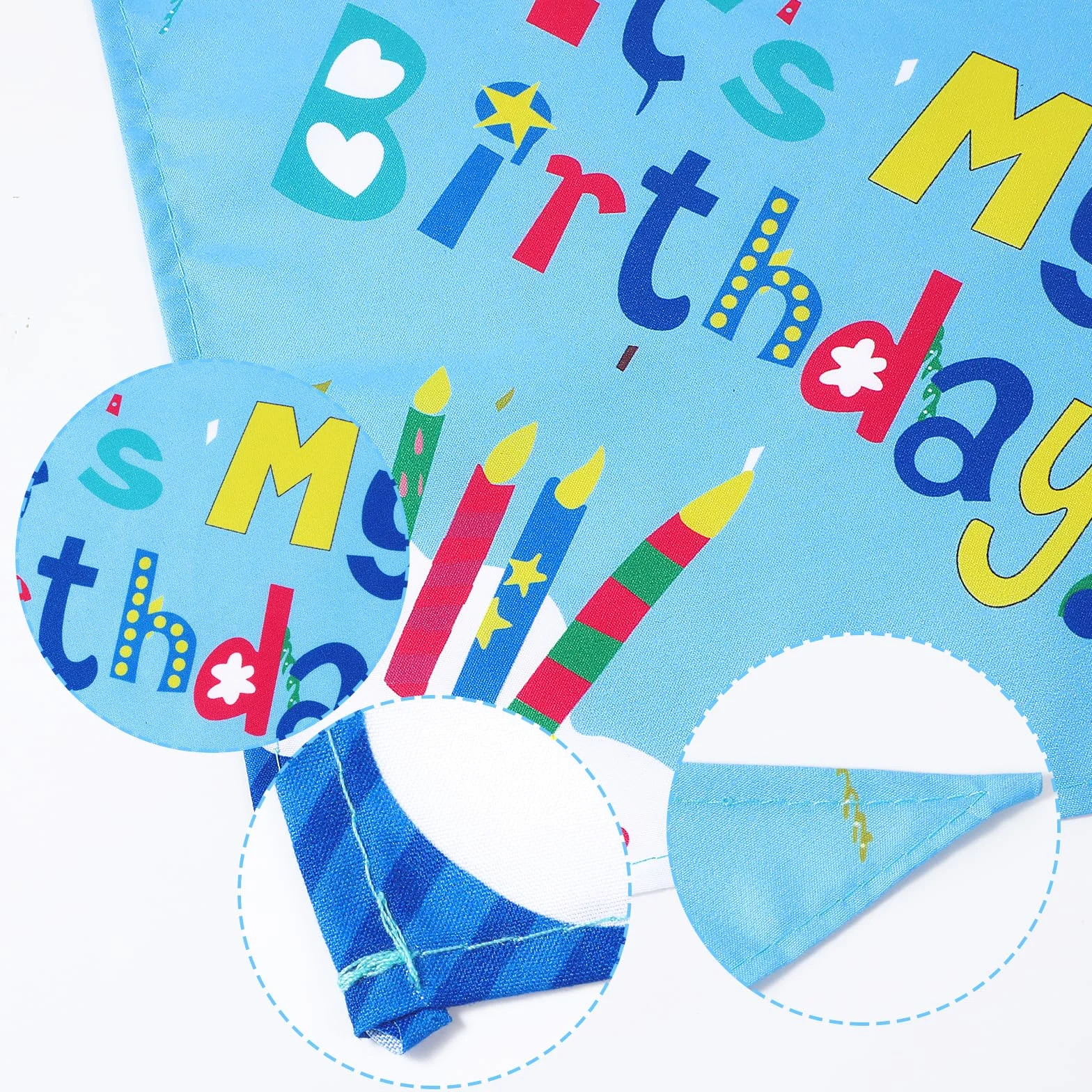 Oruola Urodzinowa bandana dla psa, dekoracje urodzinowe dla psa, urodzinowa bandana dla psa, długa 66 cm trójkątne śliniaki dla psów w wielu rozmiarach, bandany dla psa, chłopca, dla małych, średnich