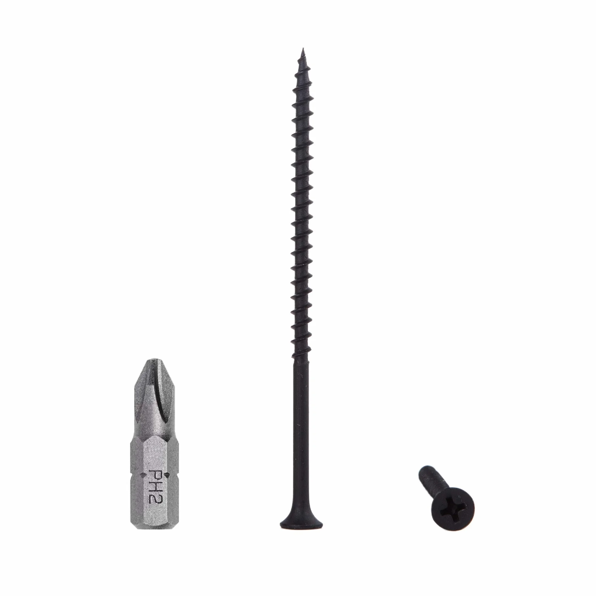 (300 sztuk) czarne fosforanowe, stal węglowa 4,2 x 90 mm wkręty do drewna, śruby do płyt gipsowo-kartonowych, uchwyty do płyt wiórowych, Philips Bugle Head (300, 4,2 x 90 mm)