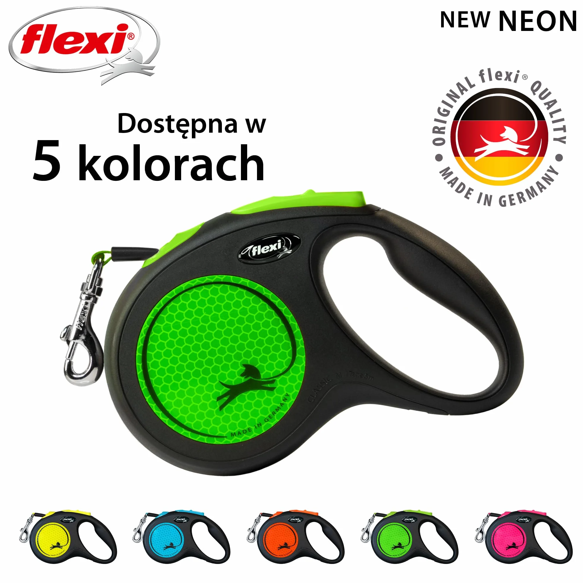 FLEXI New NEON neonowy zielony pasek 5 m