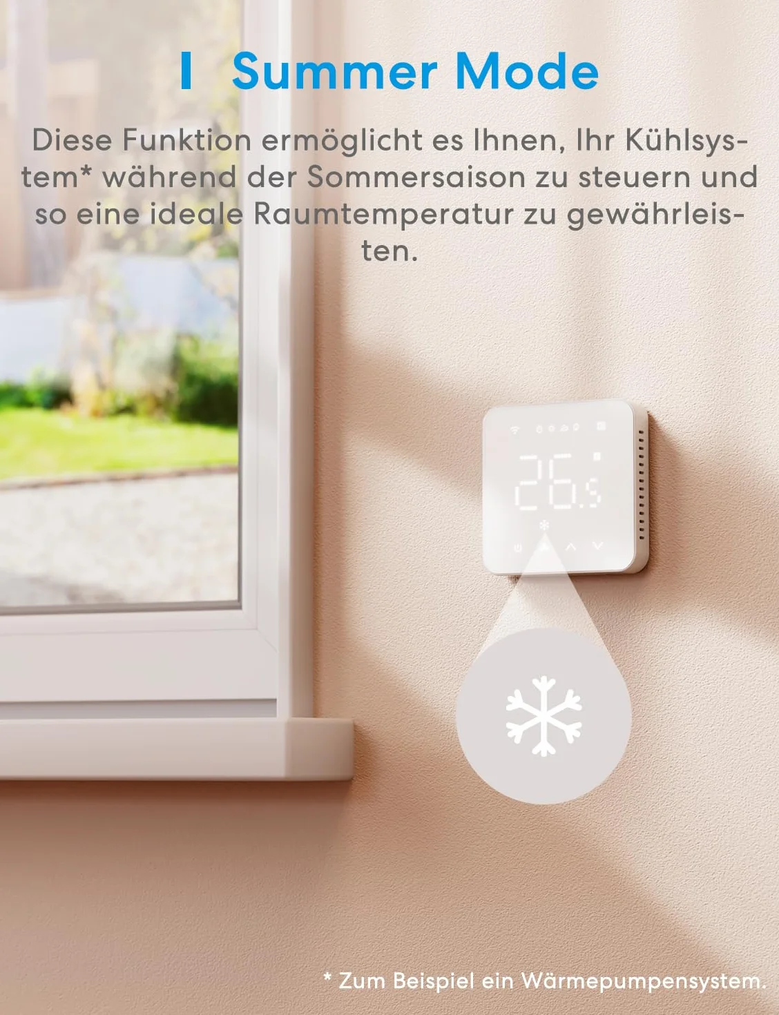 Meross MTS200BHK Inteligentny termostat bojlera Wi-Fi, ścienny, do Siri, Google i Alexa, sterowanie zdalne, harmonogram, ekran dotykowy LED, biały