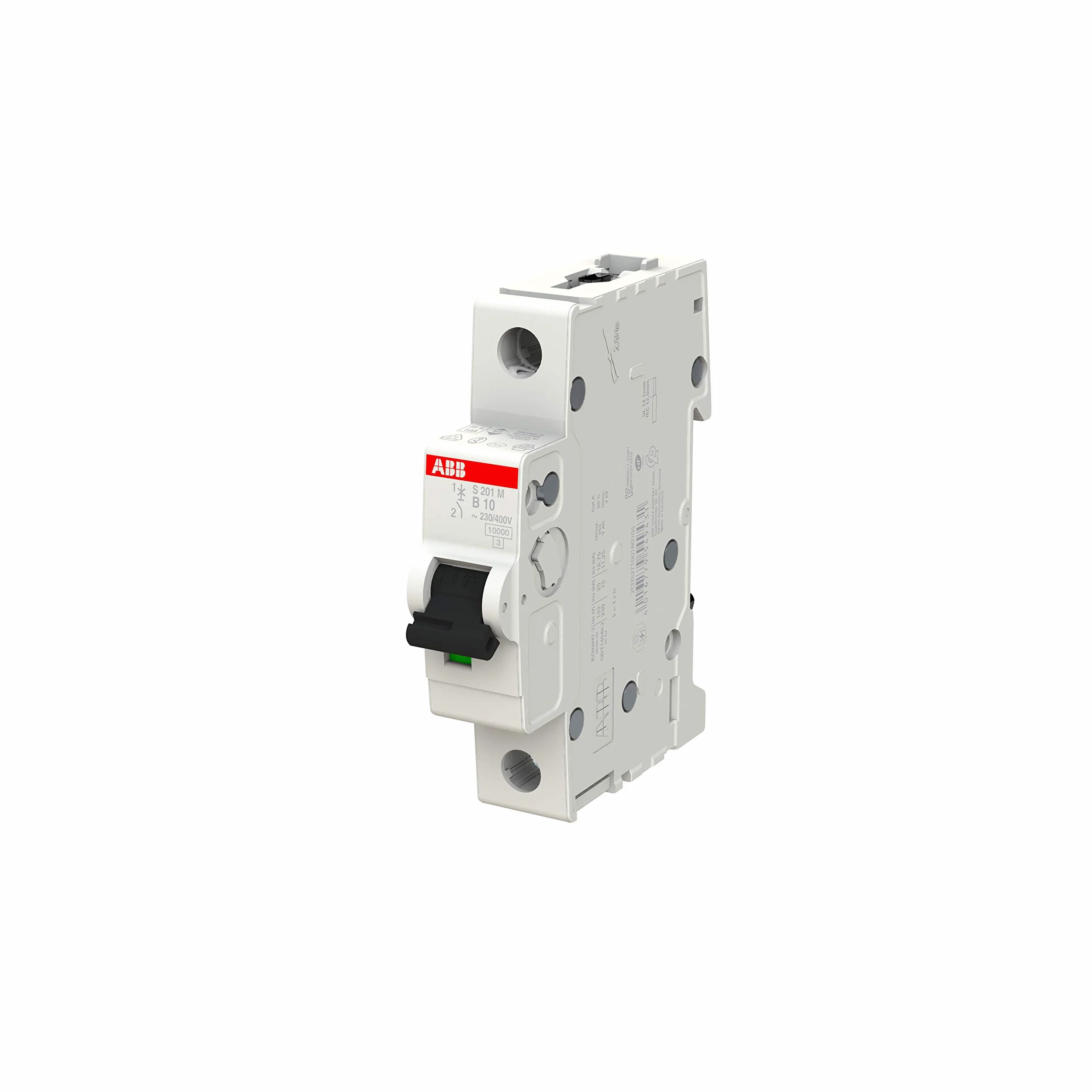ABB S201M-B10 miniaturowy wyłącznik automatyczny, 1 biegun, typ B, 10 kA/15 kA, prąd 10 A (2CDS271001R0105)