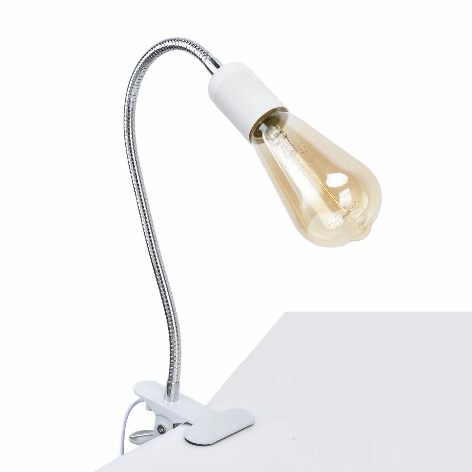 Oprawka do Książki, Oprawy Oświetleniowe LED E27/E26 z Gęsią Szyją i Zaciskiem Mini Lampka na Biurko Przenośna Gęsia Szyja do ż na Zewnątrz, Oświetlenie Biurowe(EU)