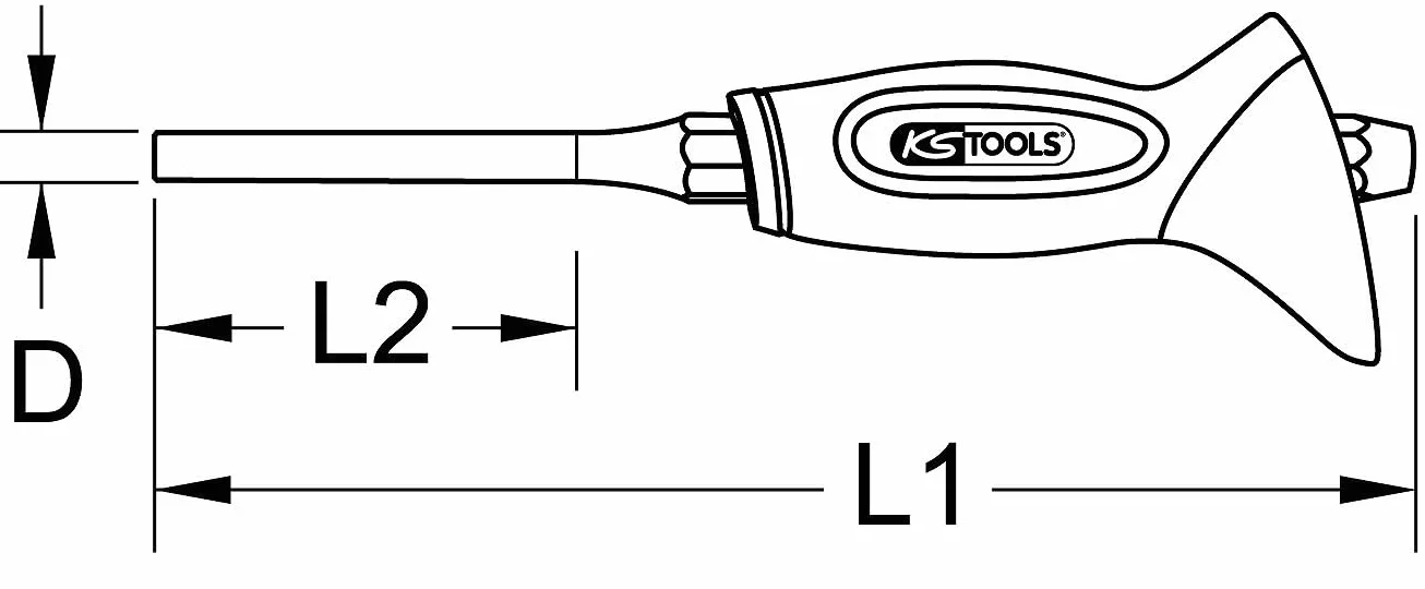 KS Tools 156.0219 Dobijak do gwoździ z uchwytem ochronnym 10mm