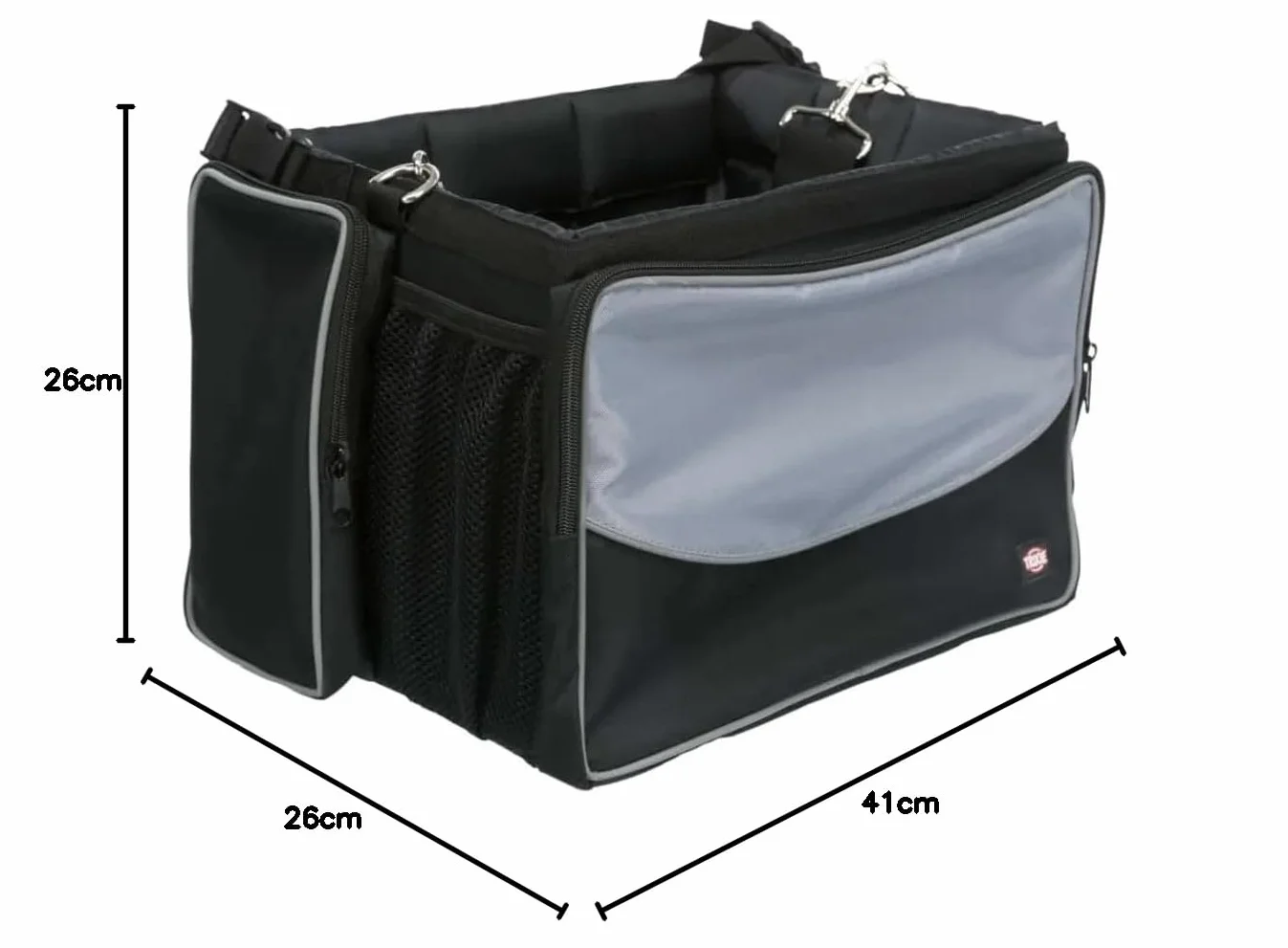 TRIXIE Front-Box na rowery, 41 x 26 x 26 cm, czarny/szary, 2,82 kg