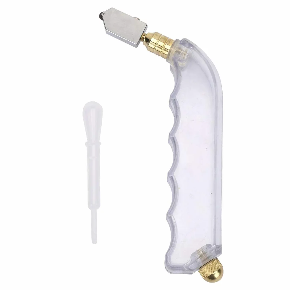 Fafeicy Glass Cutter, Ręczny ręczny nóż Grip do podawania oleju Zestaw do cięcia szkła do cięcia płytek ceramicznych Automatyczne smarowanie