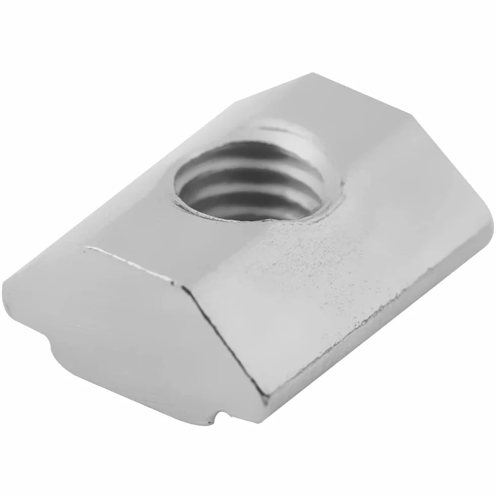 Nakrętki rowkowe T-slot M5 stal węglowa 50 sztuk do profili aluminiowych EU20 niklowane