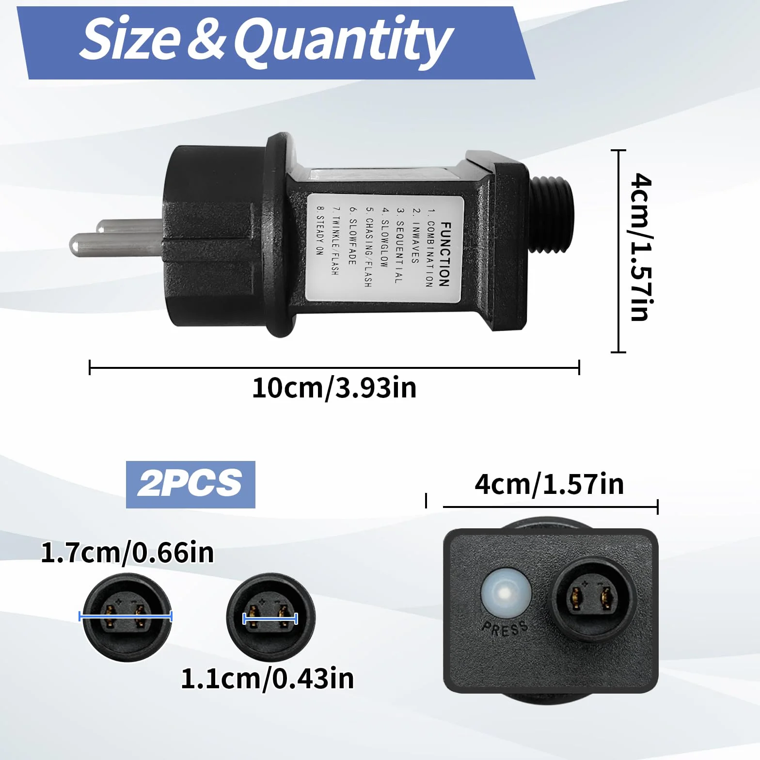 2 sztuki 31 V 6 W wtyczka EU, 8 trybów pracy, zasilacz sieciowy, zasilacz sieciowy, adapter z timerem, funkcja pamięci, wtyczka IP44, wodoszczelny transformator do oświetlenia