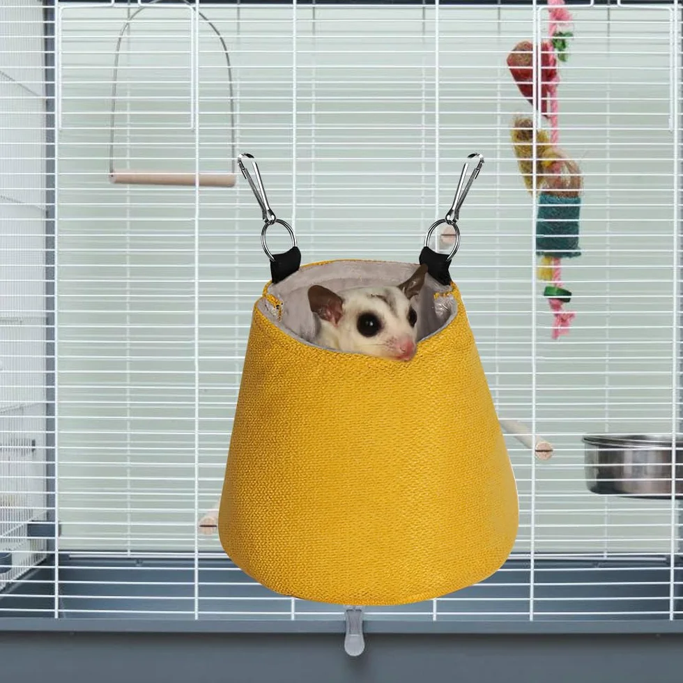 MiOYOOW Sugar Glider Śpiworek do spania, klatka do spania, wiszący hamak, ciepła torba dla małych zwierząt, świnka morska, wiewiórka, fretki, chomiki