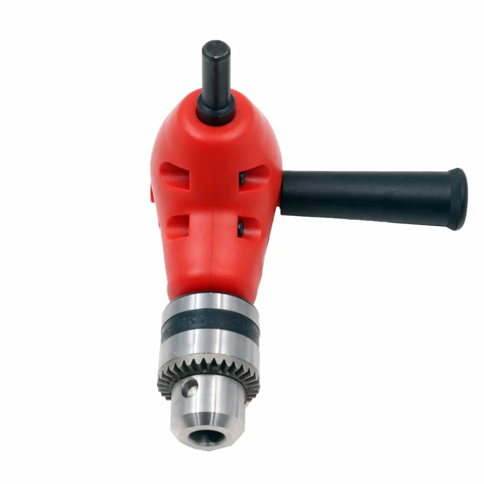 1-10 mm zaokrąglenie 90 stopni z zagięciem pod kątem prostym, przedłużenie, w pełni metalowa podszewka, stal węglowa, adapter do wierteł z trzonkiem 9,5 mm, 3/8 cala, czerwony i czarny