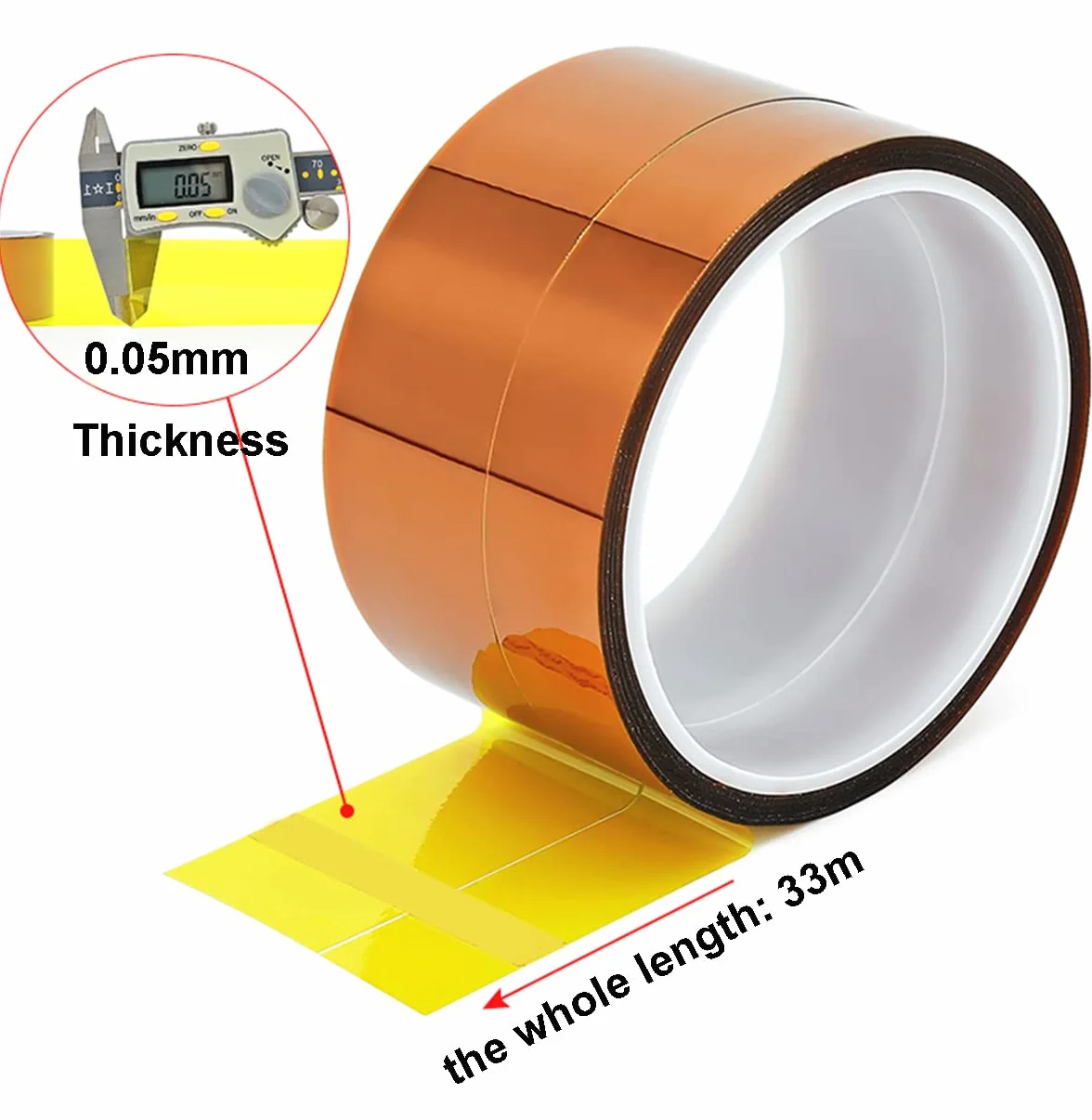 Qrity Taśma klejąca odporna na wysokie temperatury, 10 mm x 33 m