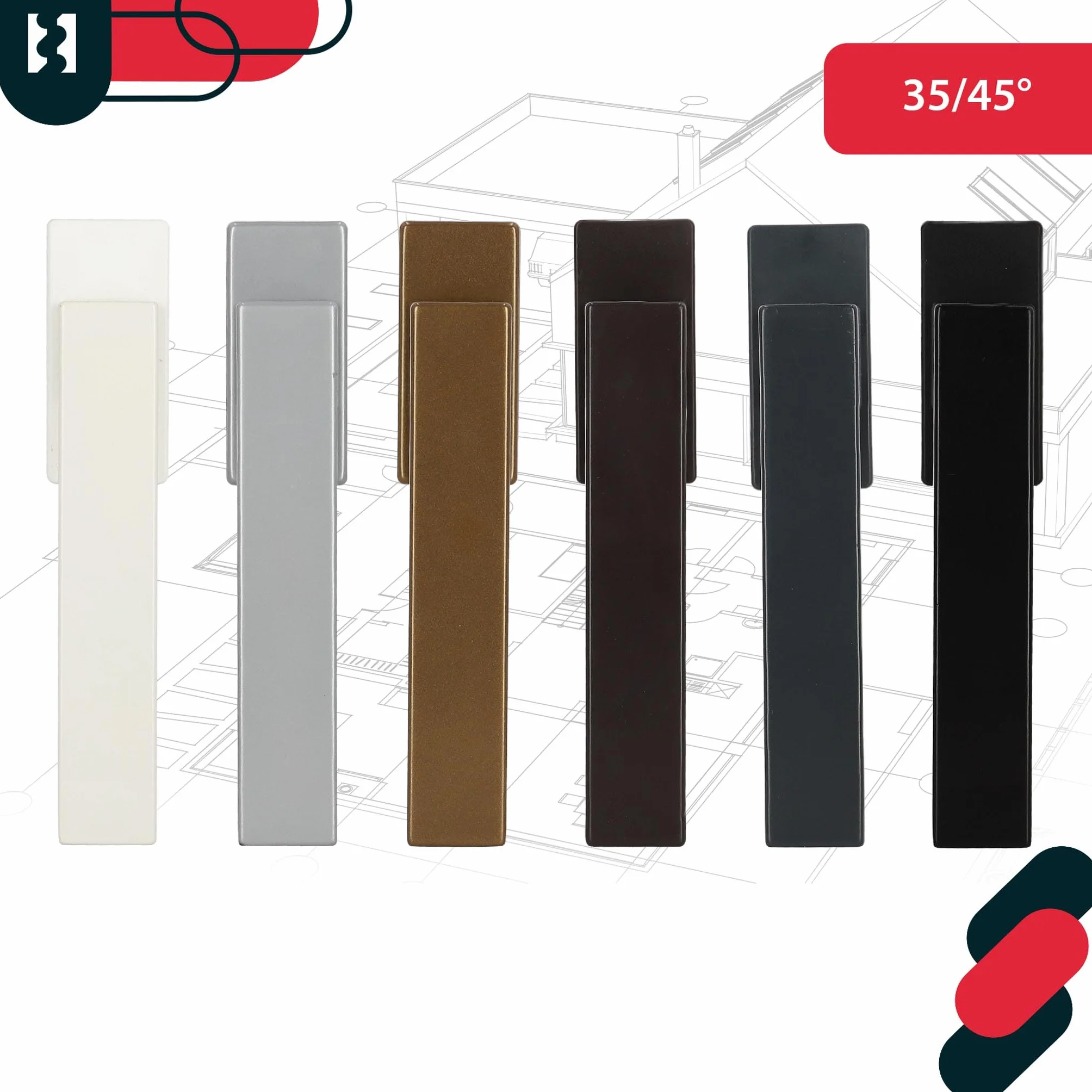 KOTARBAU® Aluminiowy uchwyt okienny, uchwyt do drzwi balkonowych, szary