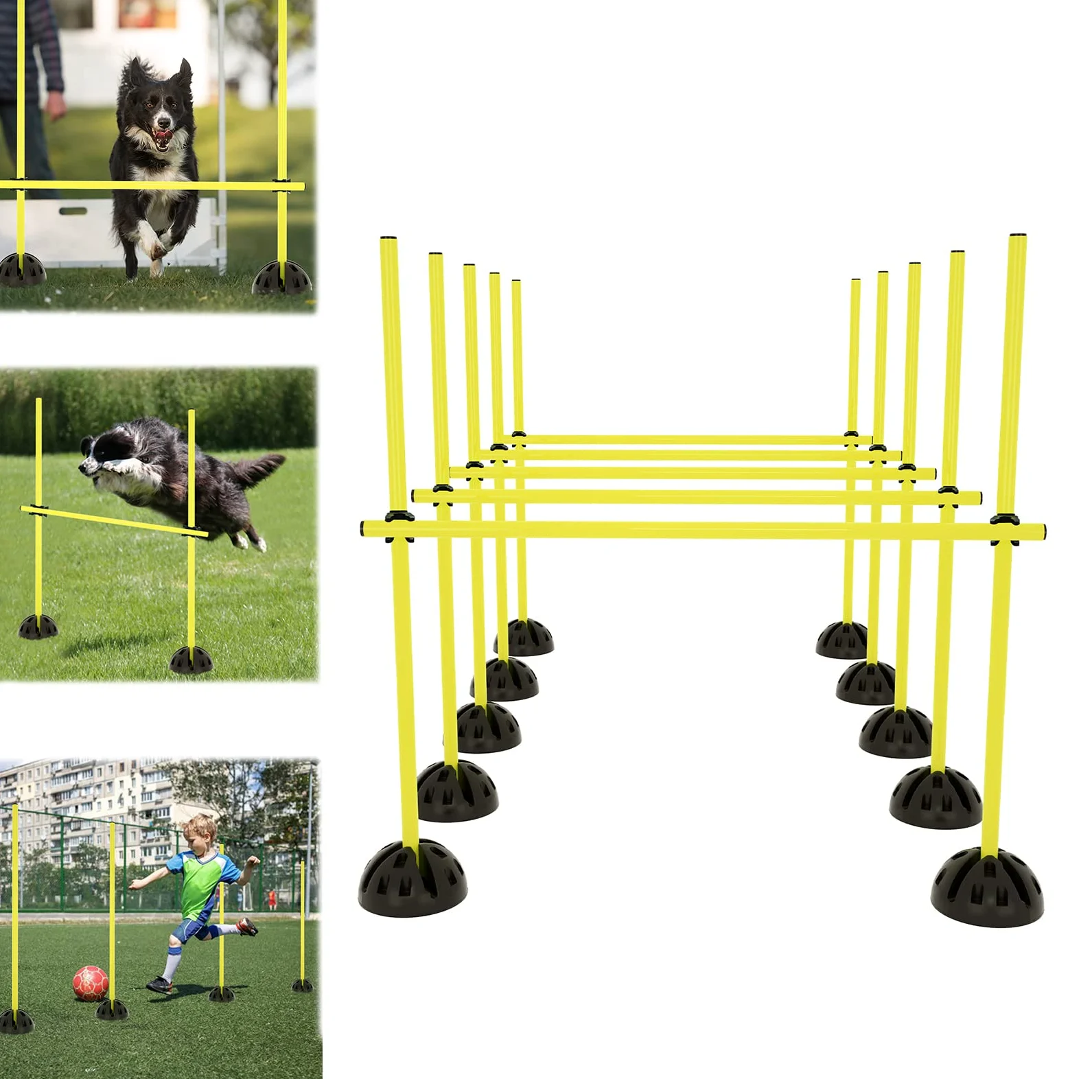 Zestaw drążków do skakania Agility treningowych do skoków, dryblingu i ruchliwości, żółty