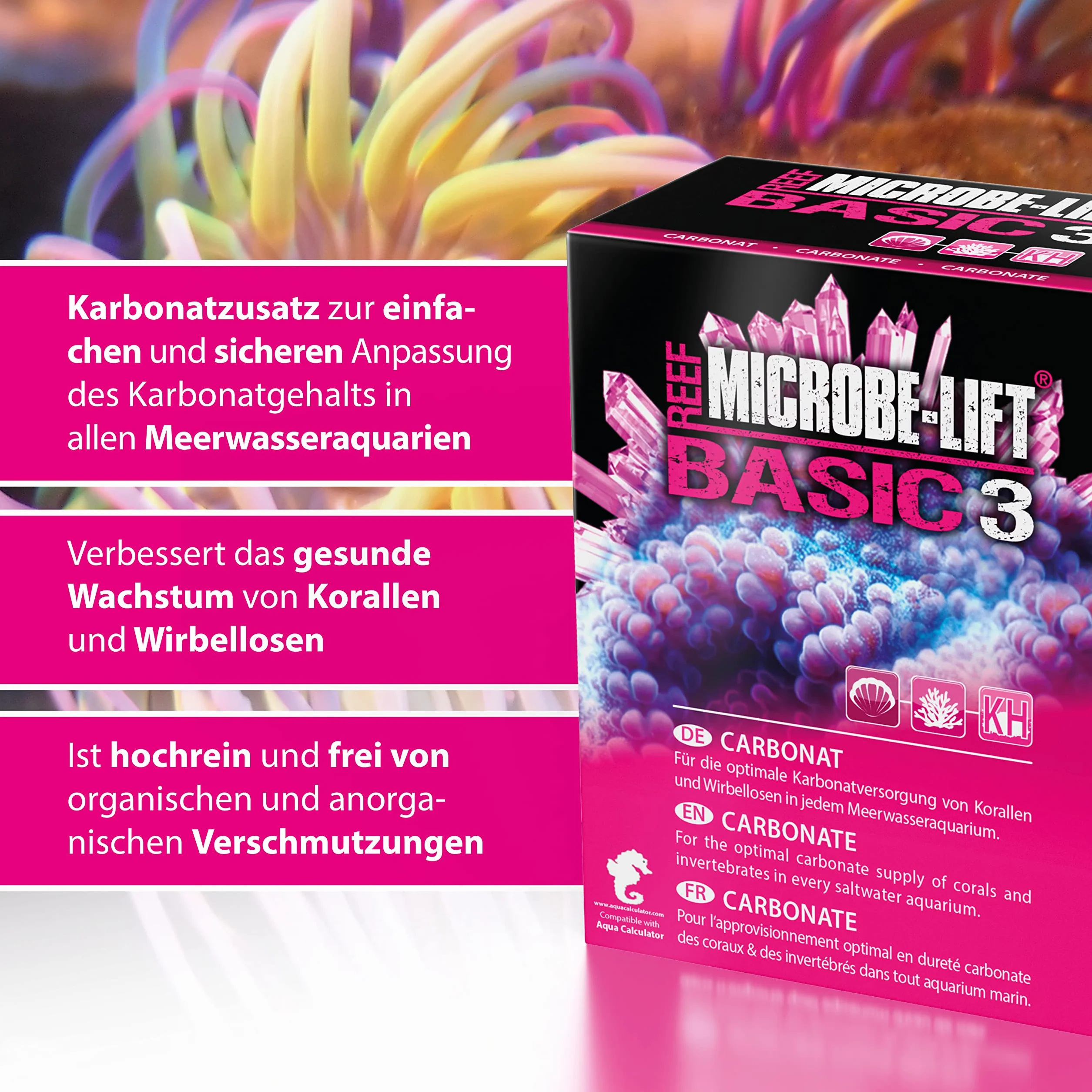 MICROBE-LIFT Basic 3 Carbonate – wysokowartościowy (KH) do każdego akwarium wody morskiej, bardzo wydajny, 1 kg