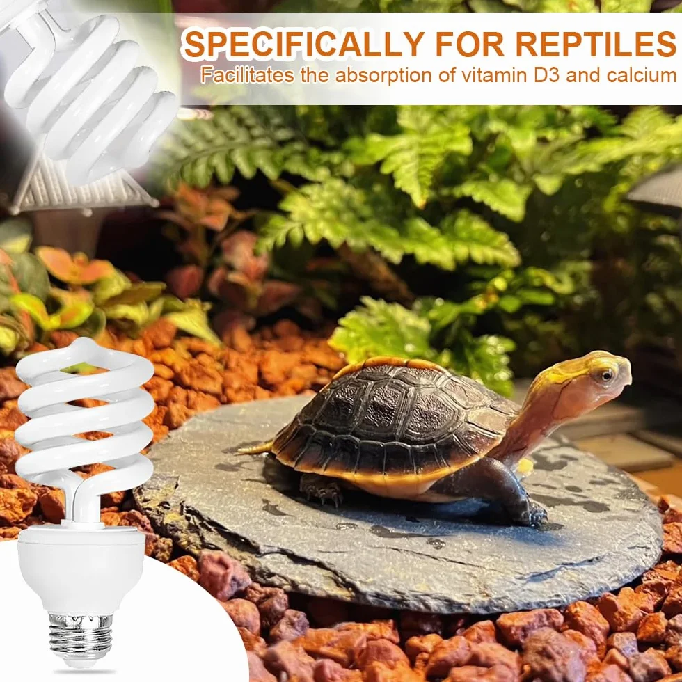UVB lampa terrarium, 26 W UVA UVB 10.0 lampa UVB terrarium, E27 lampa UV dla gadów, do terrariów z gekonem lamparta, żółwie, bartagame, innych gadów i płazów