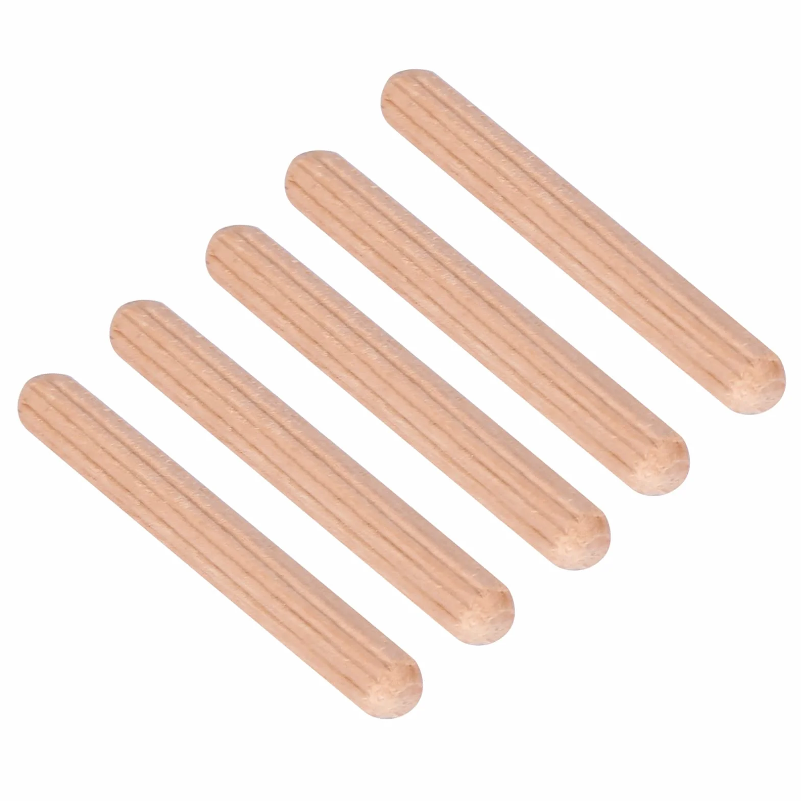 Drewniane kołki M6 × 50 mm Zestaw 50 szt. Okrągły ząbkowany wkręt z twardego drewna