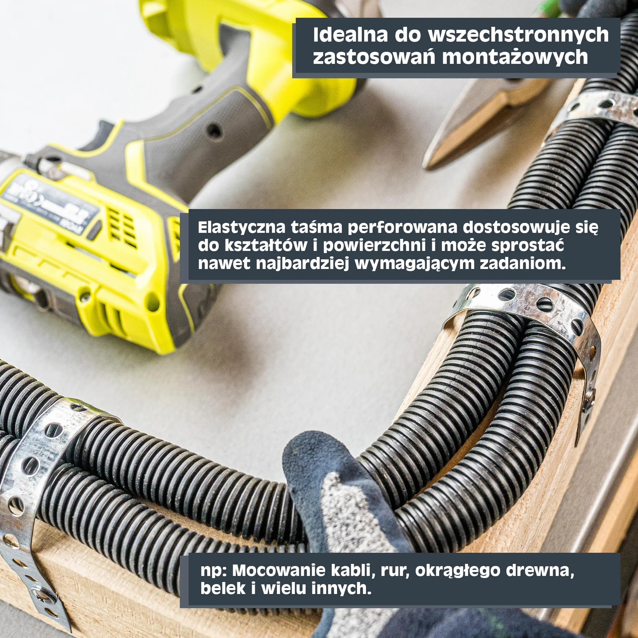 HELPMATE – Taśma perforowana o długości 10 m – stal ocynkowana sendzimir – szerokość 17 mm – grubość materiału 0,8 mm – wysokiej jakości ocynkowana – wytrzymała do budowy, warsztatu, projektów "zrób