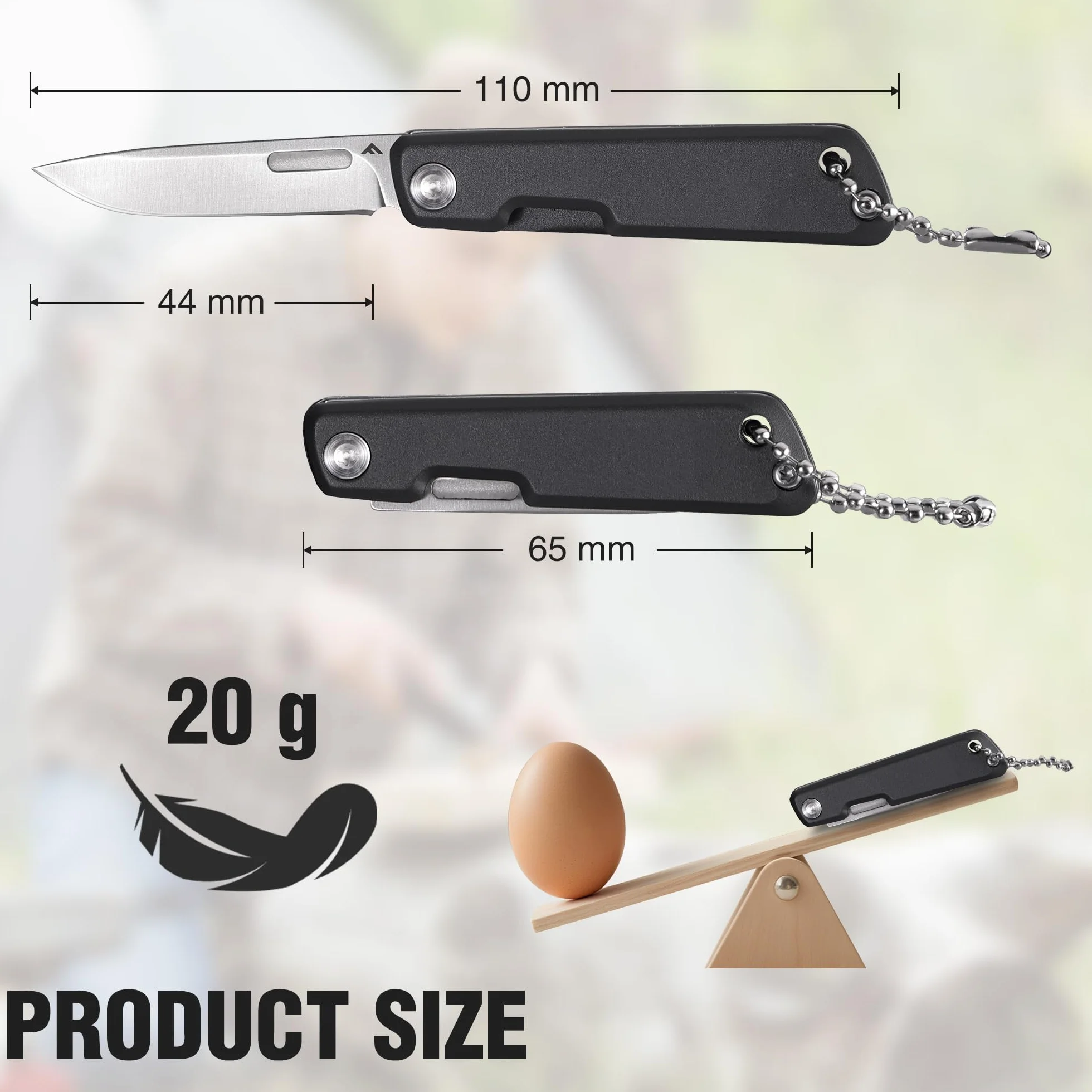 FLISSA Mini scyzoryk składany nóż EDC 14C28N stal aluminiowy uchwyt