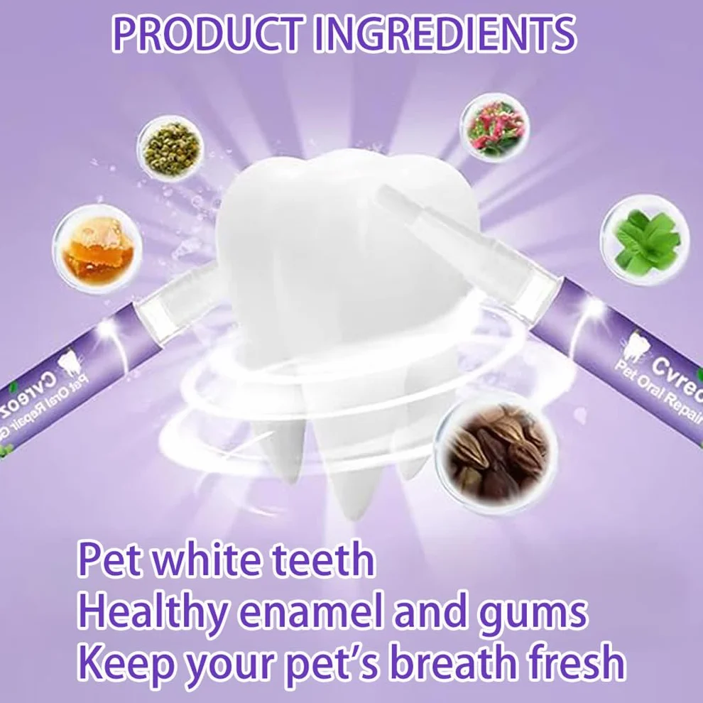 Pet Oral Repair Gel, Advanced Dog Teeth Cleaning Pen Sets With Whitening & Tartar Control Dogs Teeth Cleaning Toothbrush Pens Care Freshens Breath Reduces Easy No-Brushing Oral Care (4 PCS)