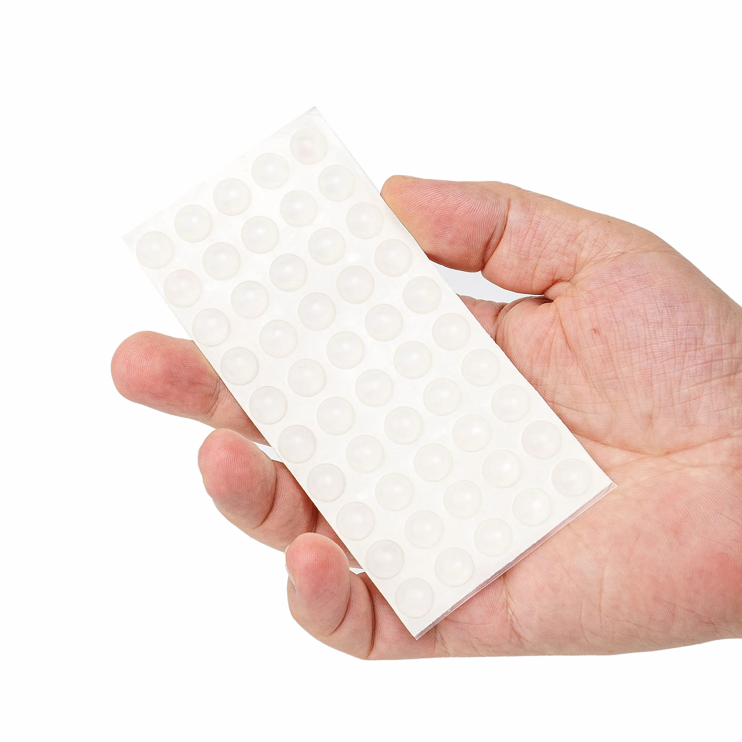 Silikonowe odbojniki 50 x Ø 10 mm, samoprzylepne, przezroczyste, z wypustkami, odbojniki meblowe do szafy, szuflady, drzwi, deski, laptopa, podkładki samoprzylepne, gumowe amortyzatory