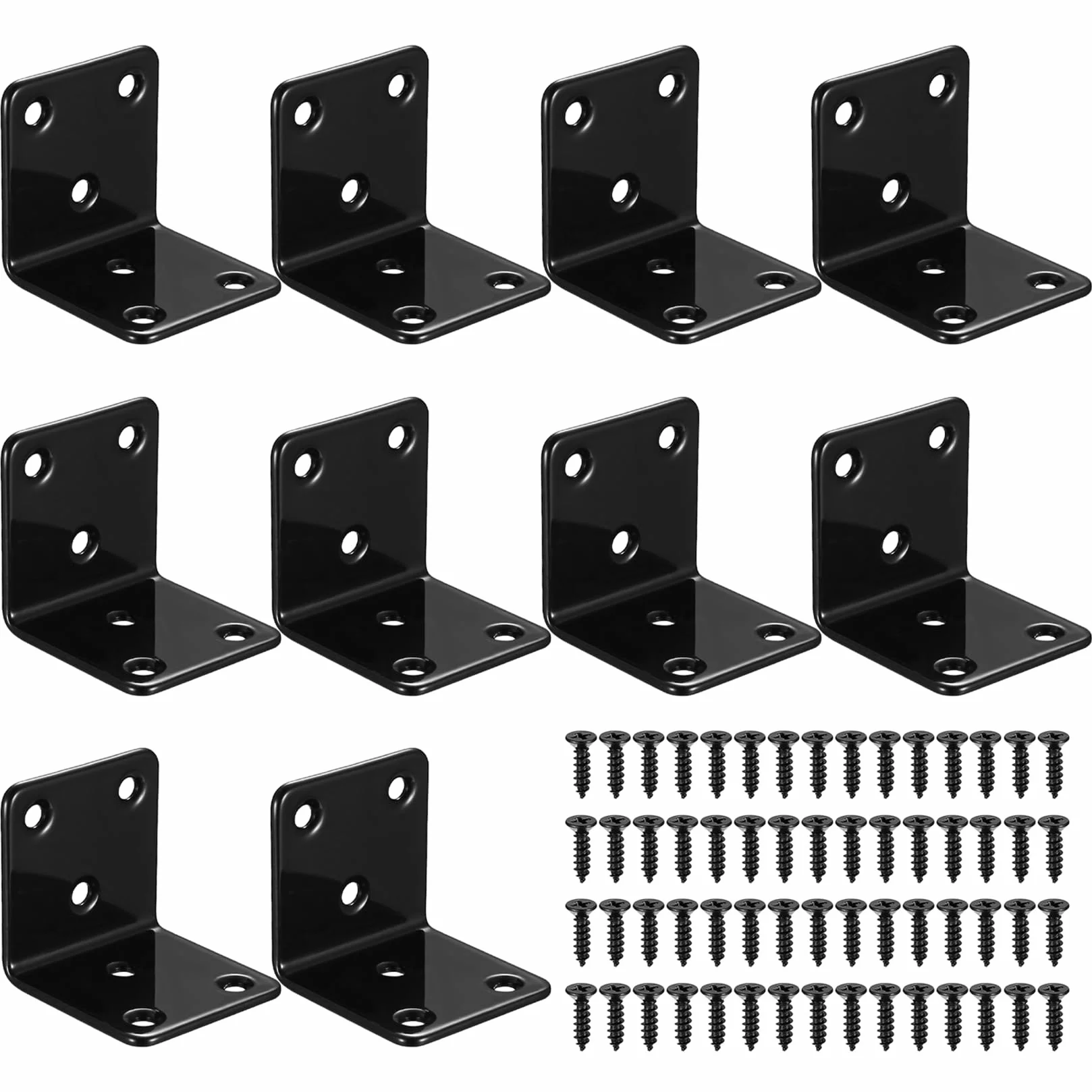 10 sztuk łączników kątowych, kątownik płytki perforowanej 90 stopni, 40 x 40 x 40 mm, kątownik do drewna, kątownik do dużych obciążeń, kątownik montażowy, metalowa blacha kątowa, kąt konstrukcyjny