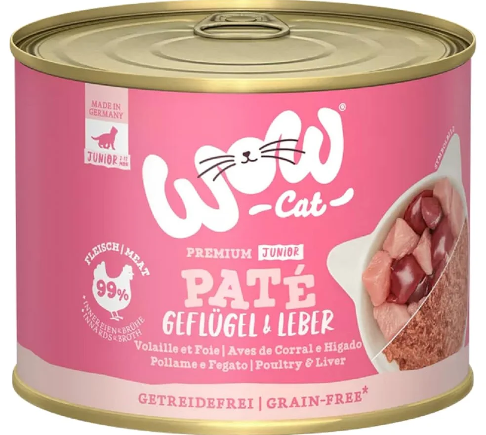 Wow Cat Junior Paté Drób i wątroba 6 x 200 g