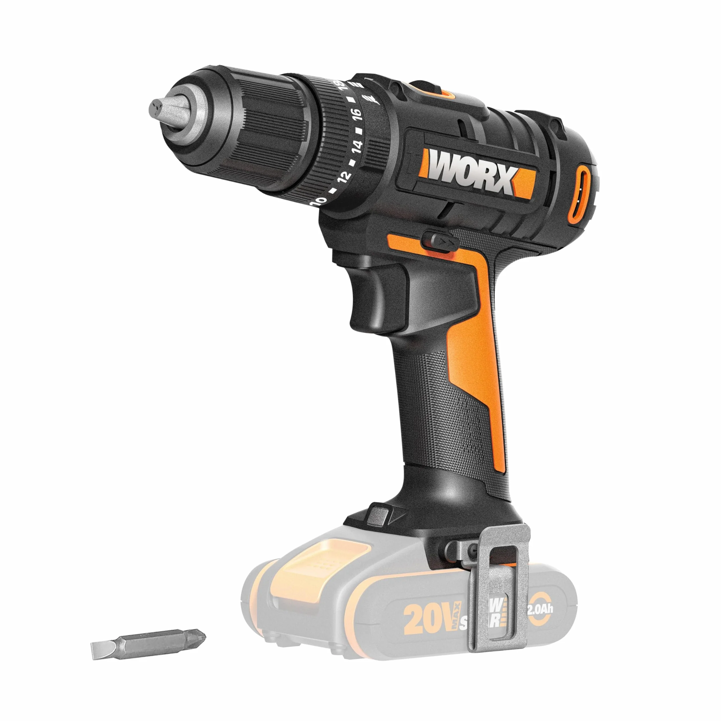 WORX - Akumulatorowa wiertarko-wkrętarka udarowa 20V - 50Nm - 13mm - WX370.9 (Dostawa bez baterii i ładowarki, z podwójną końcówką)