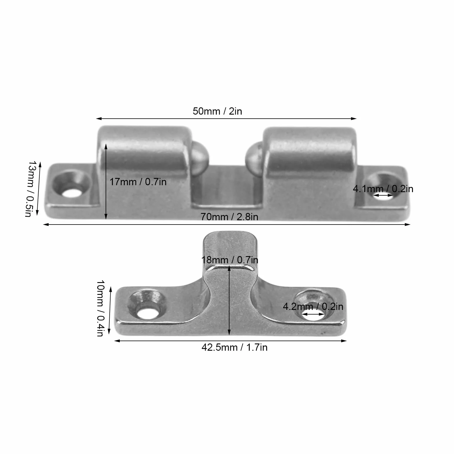 Zatrzask Drzwi Szafki Stal Nierdzewna 304 70 mm Podwójna Kulka